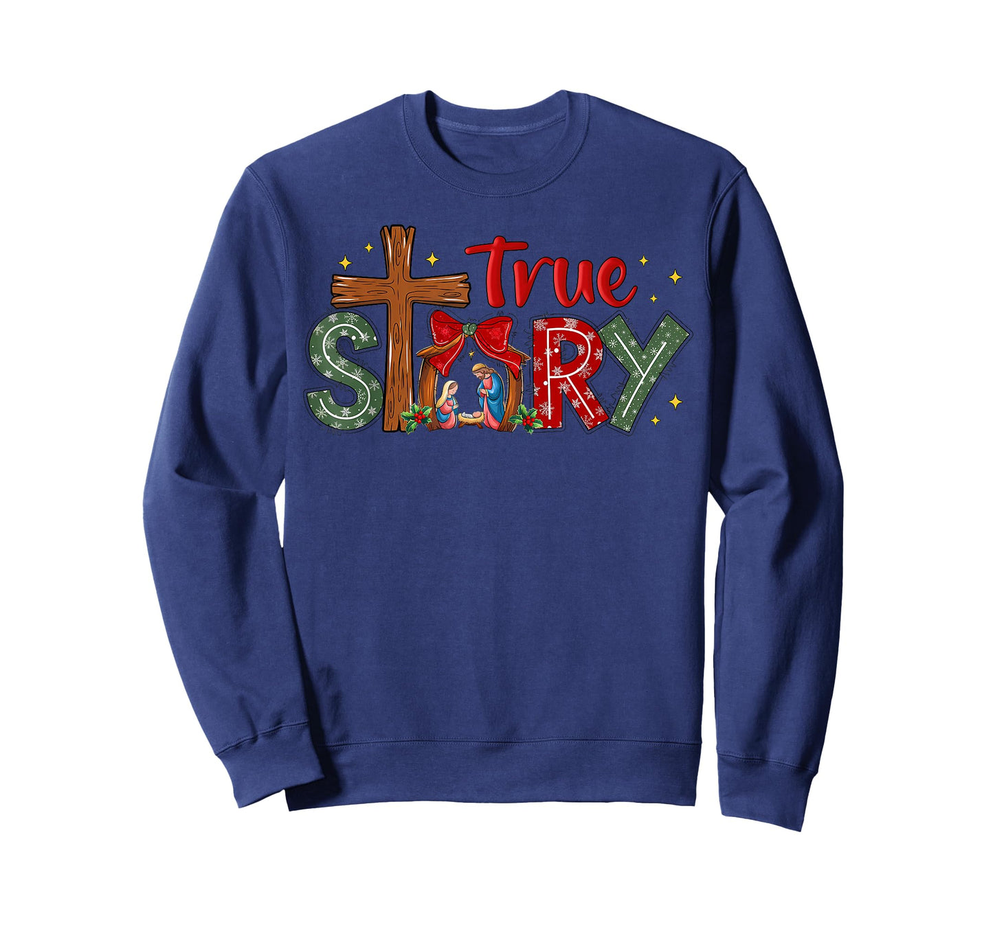 Christmas Jesus Cross Religious Christian Xmas True Story T-Shirt