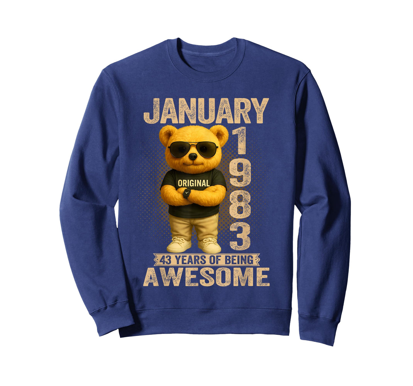 43 Year Old January 1983 Teddy Bear 43rd Birthday Men Women T-Shirt