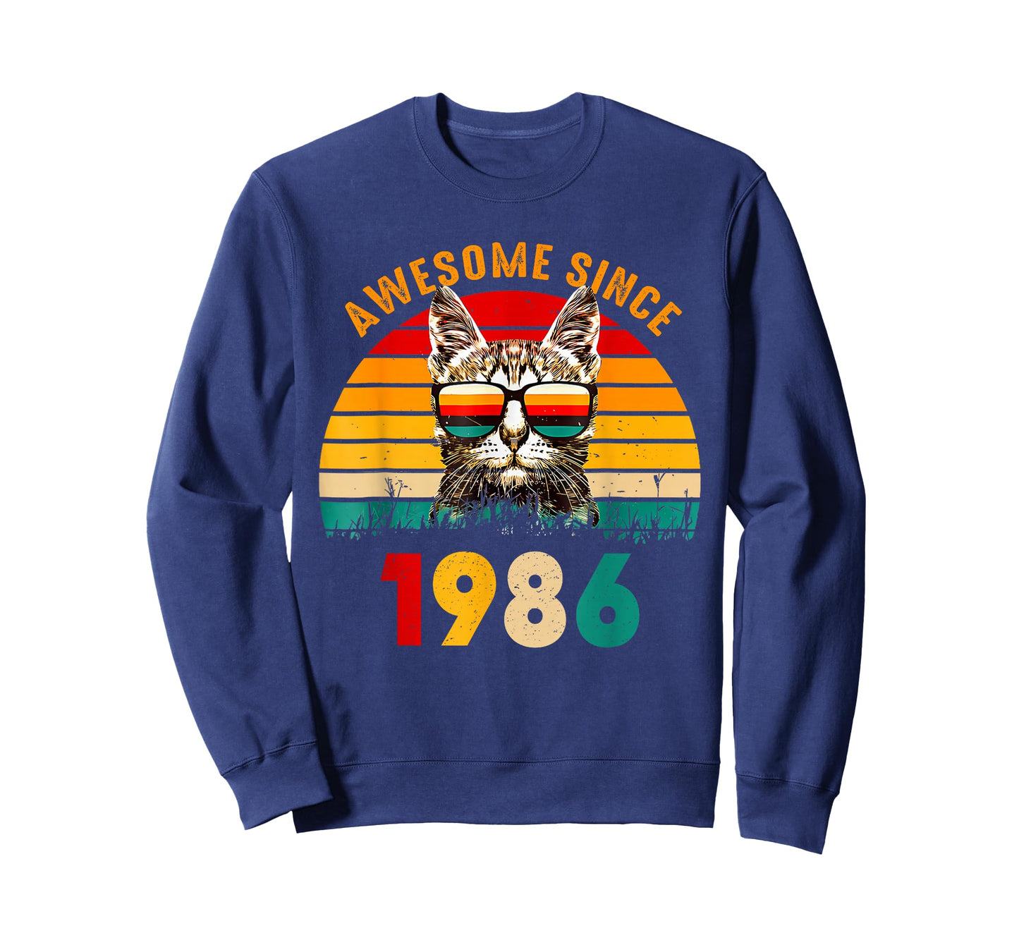 Awesome Since 1986, 1986 Retro Cool Cat, 40th Birthday T-Shirt
