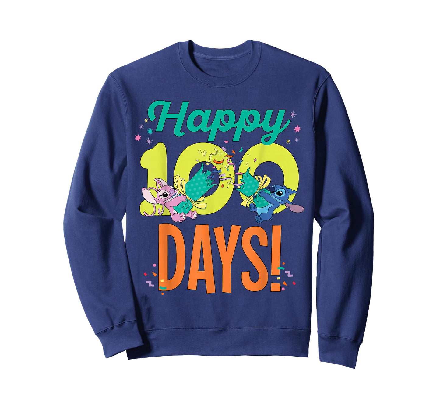 Disney Stitch & Angel Happy 100 Days of School 100th Day T-Shirt