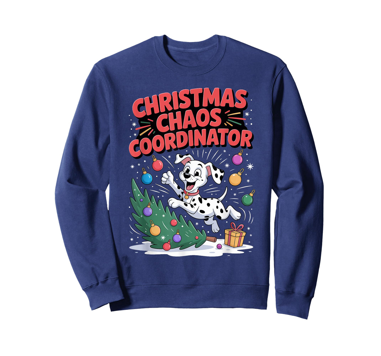 Christmas Chaos Coordinator Xmas Puppy Funny Dalmatian T-Shirt