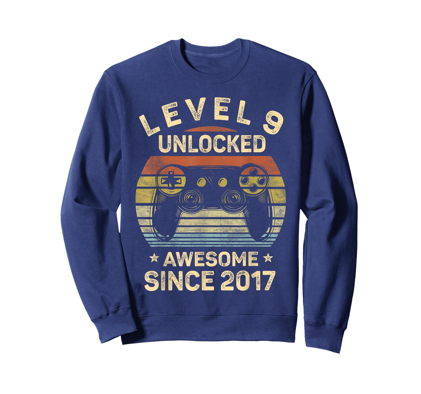 Level 9 Unlocked Awesome Since 2017 9th Birthday Gaming T-Shirt