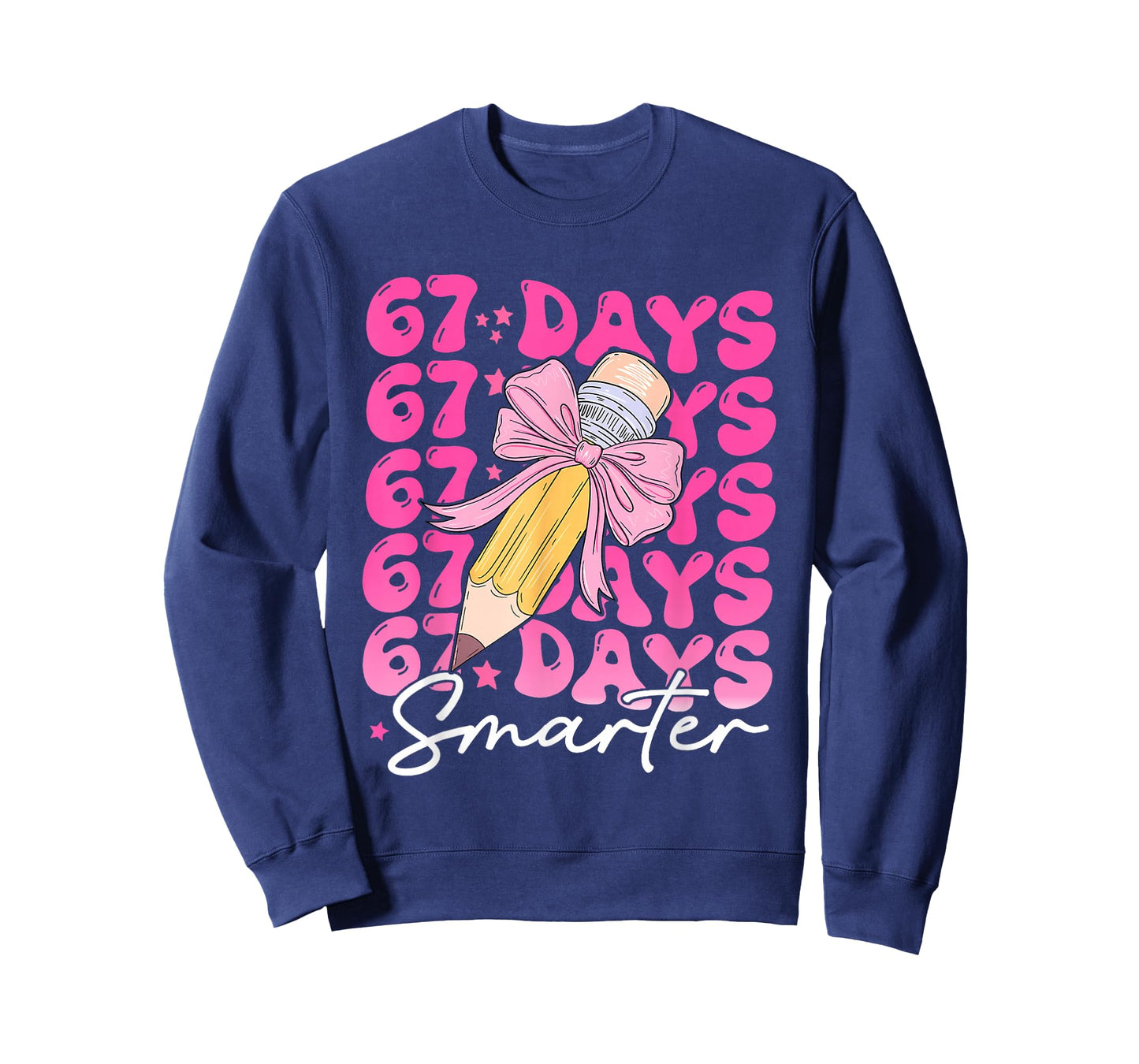 67th Day of School 67 Days Smarter Coquette Bow Six Seven T-Shirt