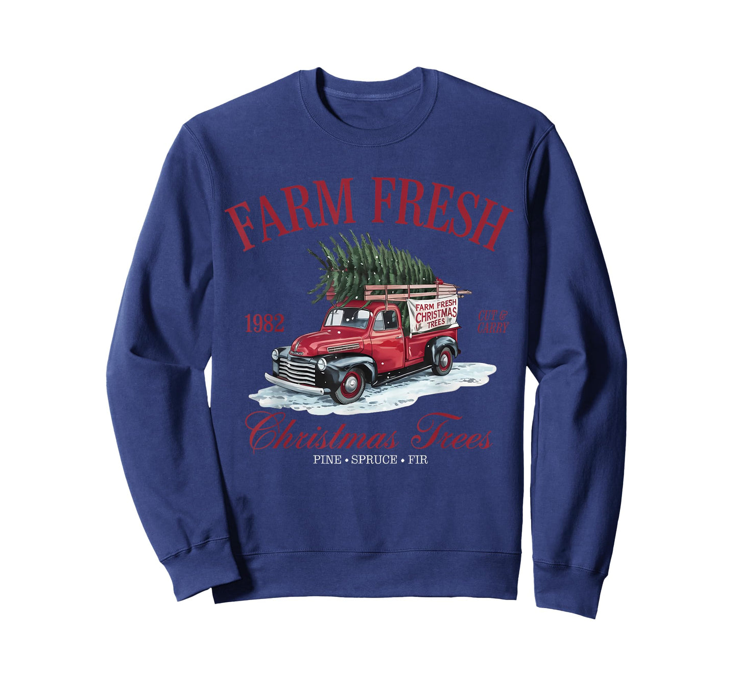 Vintage Farm Fresh Christmas Trees Farmhouse Pickup Truck T-Shirt