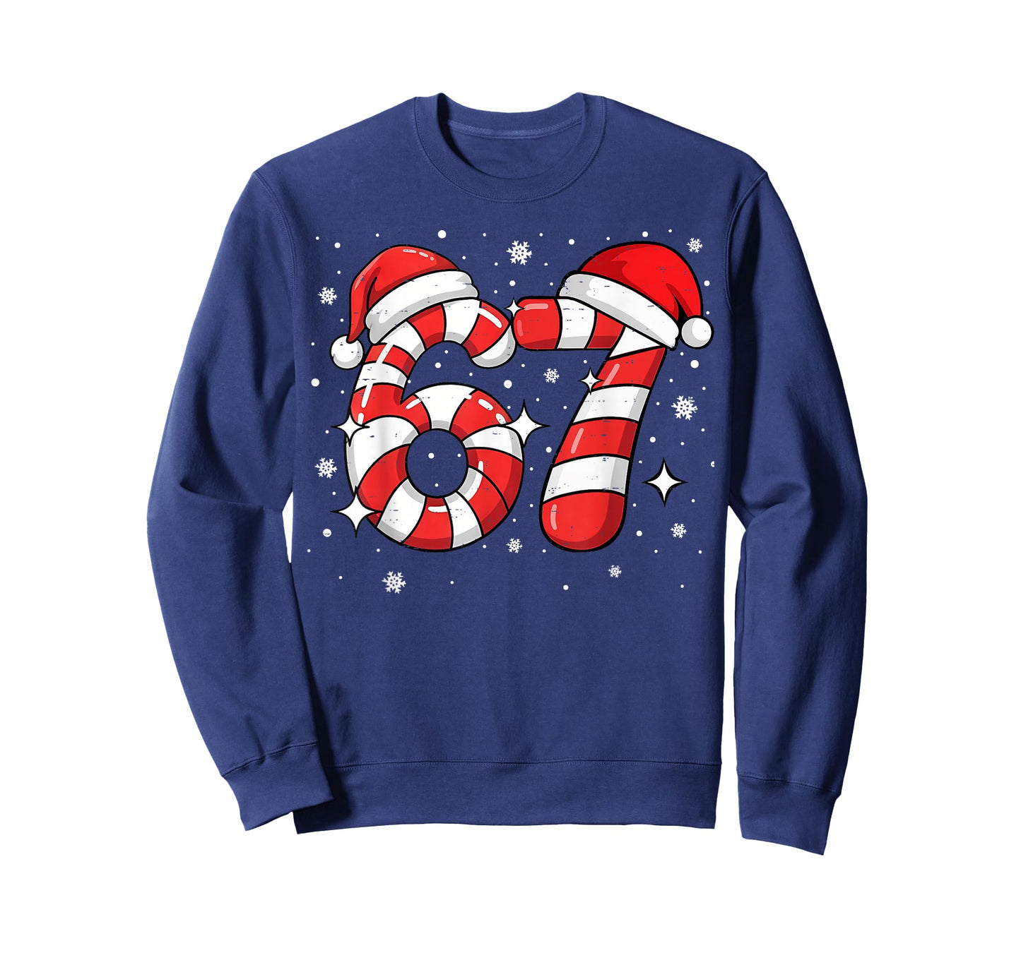 67 Meme Six Seven Candy Cane Christmas Boys Girls Kids T-Shirt