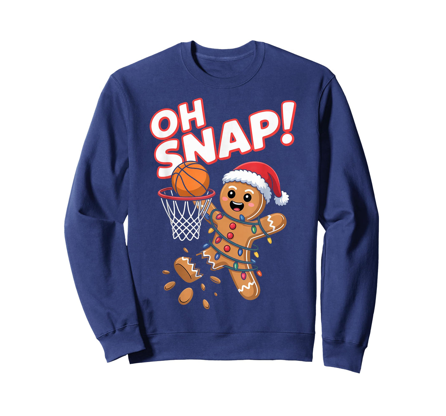 Oh Snap! Gingerbread Man Funny Xmas Basketball T-Shirt