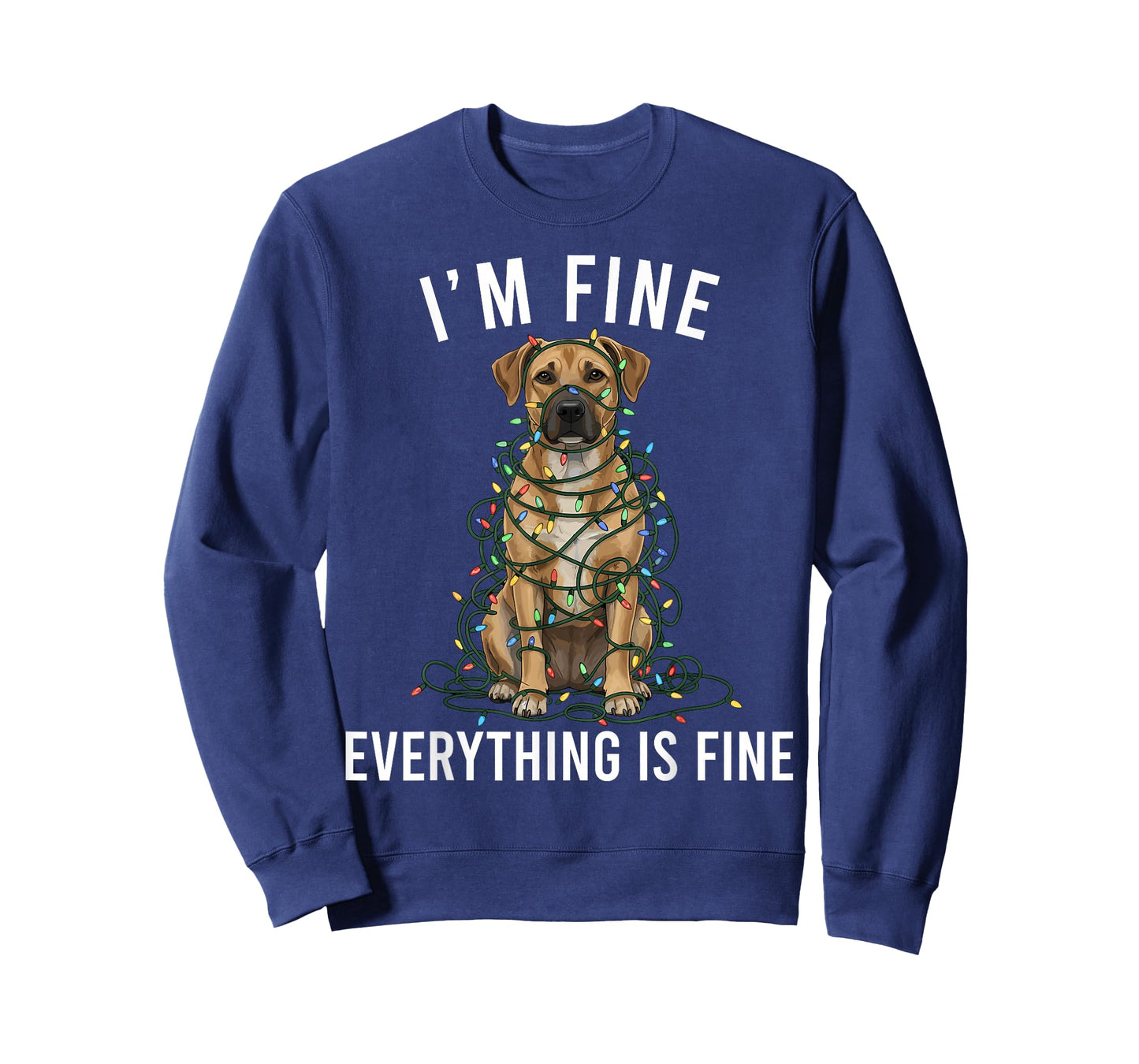 Black Mouth Cur Christmas I'm Fine Everything is Fine T-Shirt