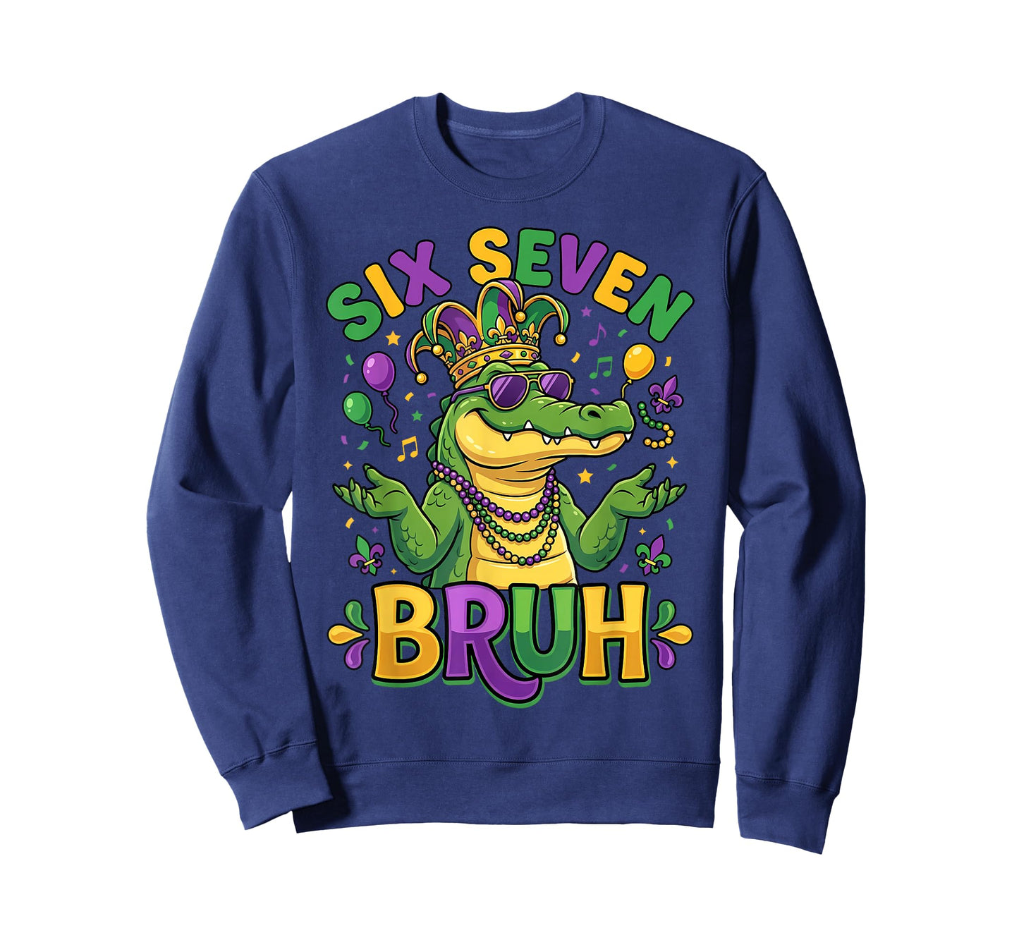 Bruh 67 Mardi Gras Alligator Six Seven Boys Girls Kids T-Shirt