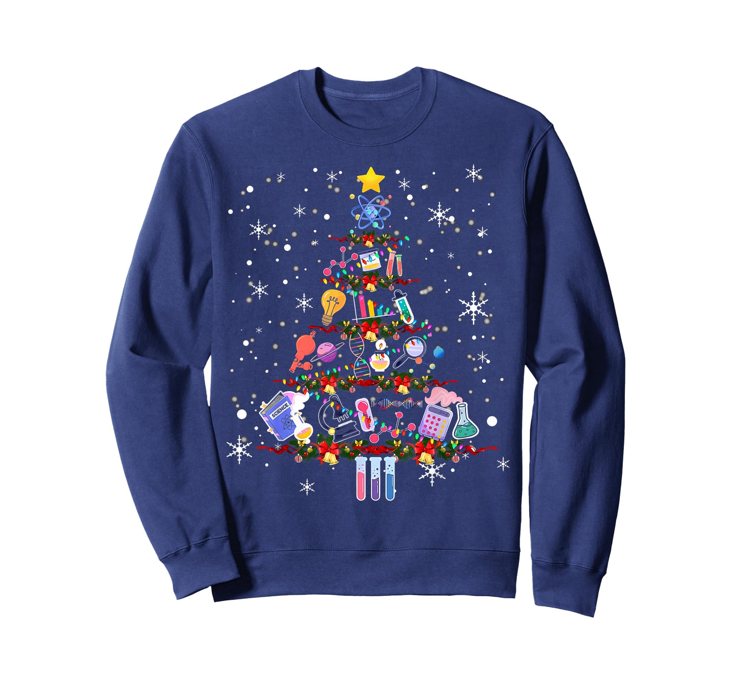 Science Christmas Lights Scientist Chemistry Lab Tech Xmas T-Shirt