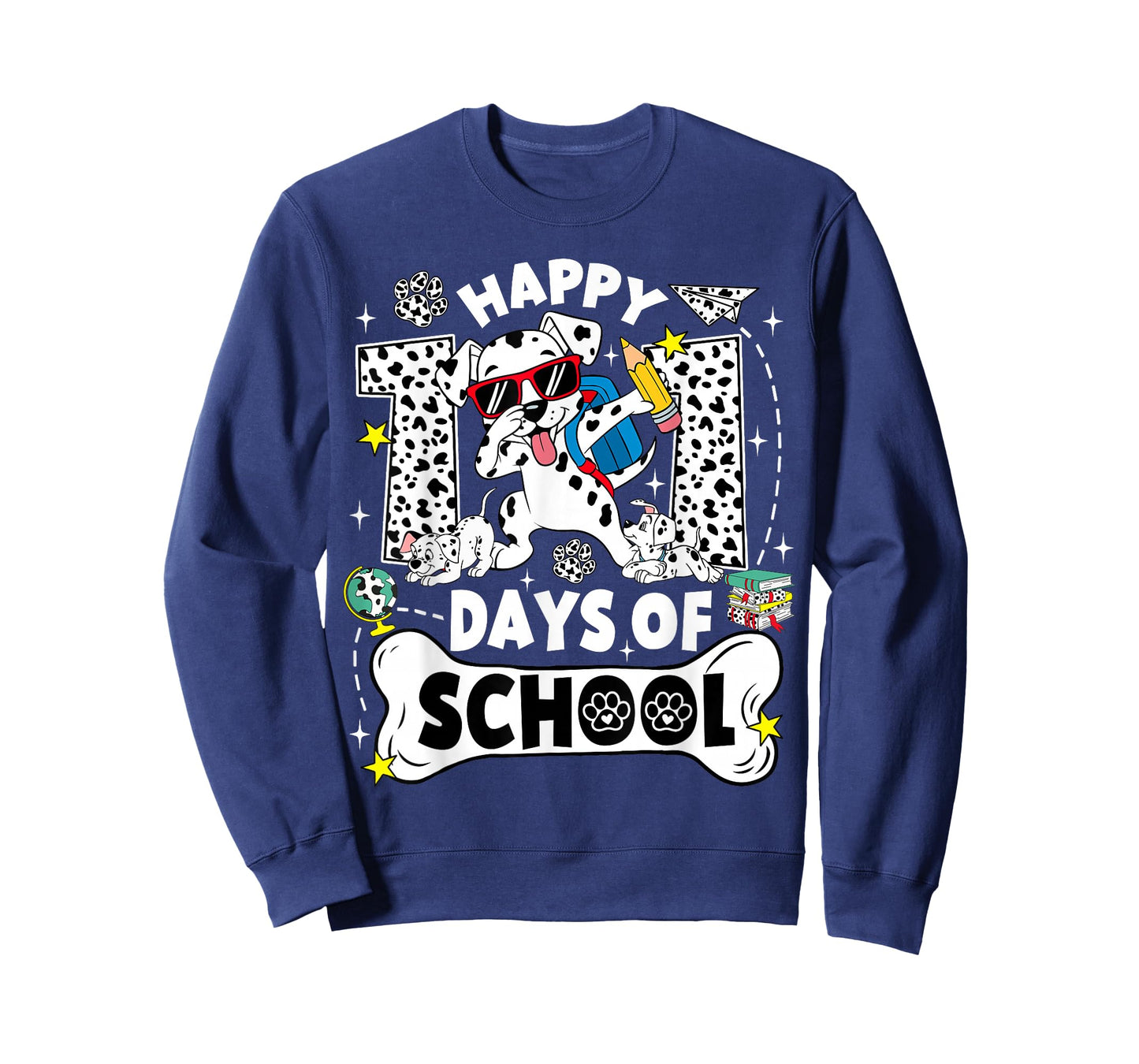 Happy 100 Days of School Dabbing Dalmatian Dog 100 Days Kids T-Shirt