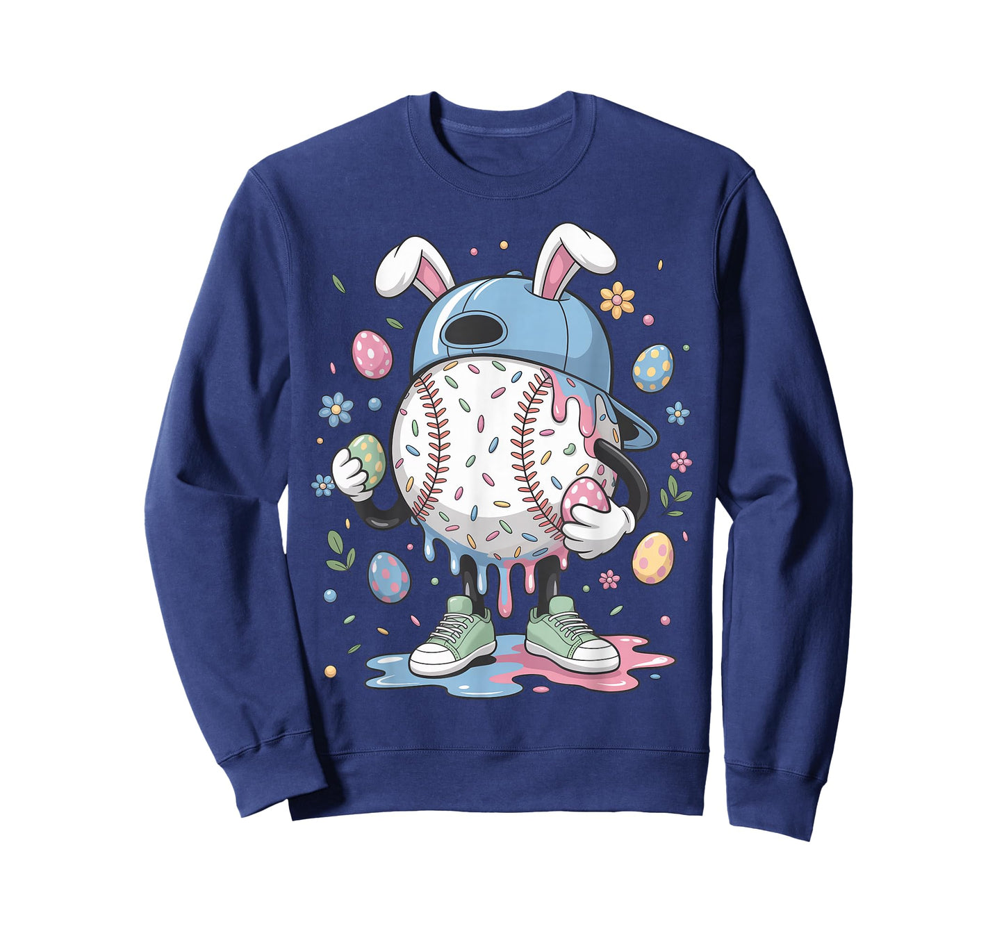 Easter Baseball Drip Easter Bunny Boys Women T-Shirt