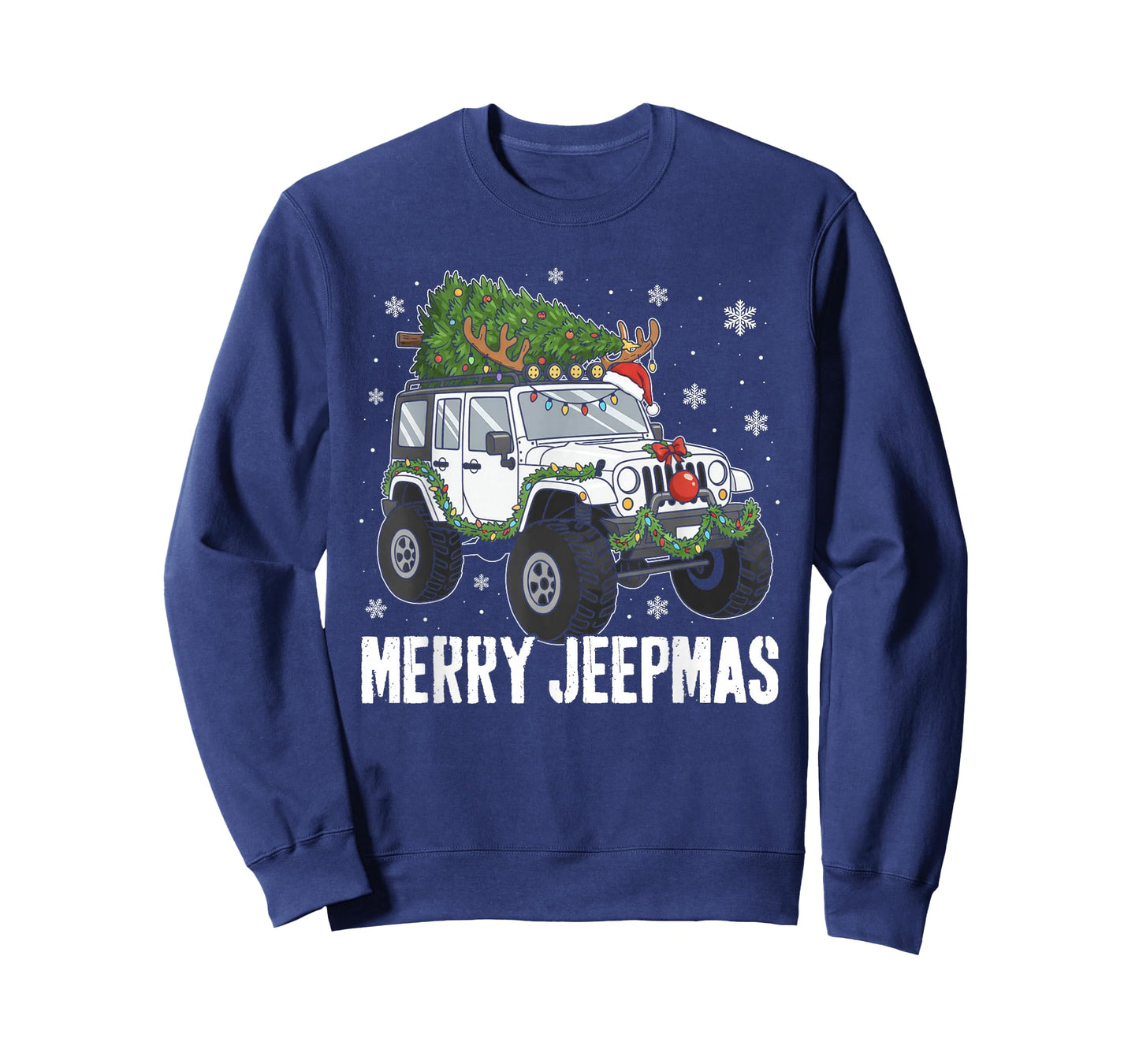Merry Jeepmas Ugly Light Reindeer Christmas Funny Xmas Kids T-Shirt