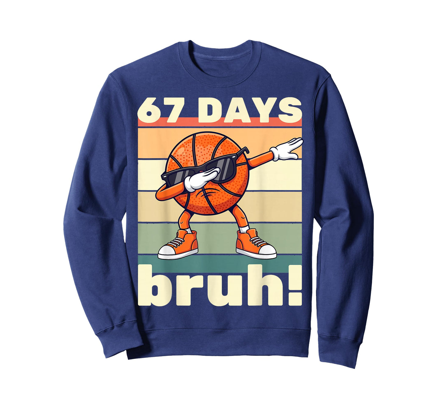 67 Days of School Funny Bruh Teacher Kids Dabbing Basketball T-Shirt