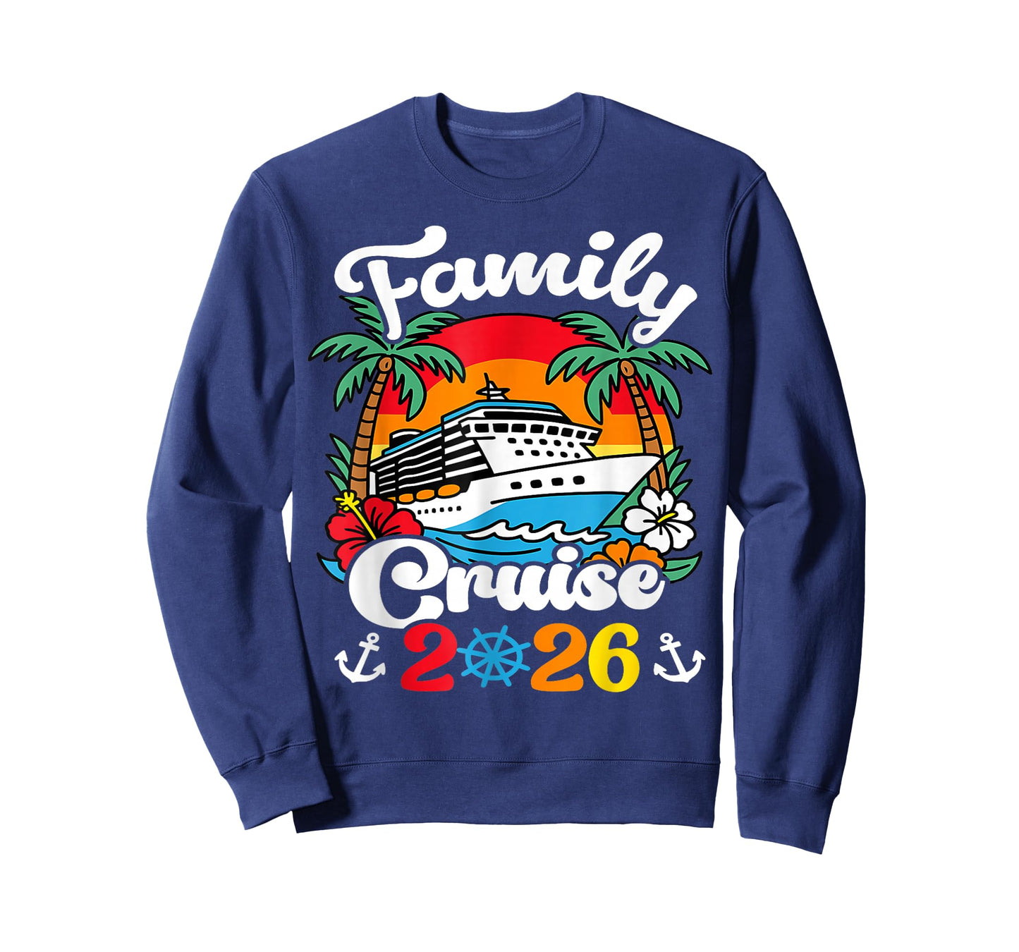Family Cruise 2026 Vacation Sunset Tropical Trip Kids Boys T-Shirt