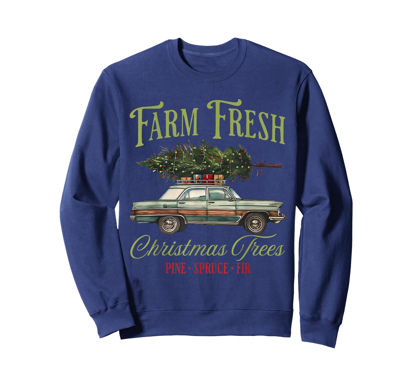 Farm Fresh Christmas Trees Vintage Pine Spruce Fir Xmas T-Shirt