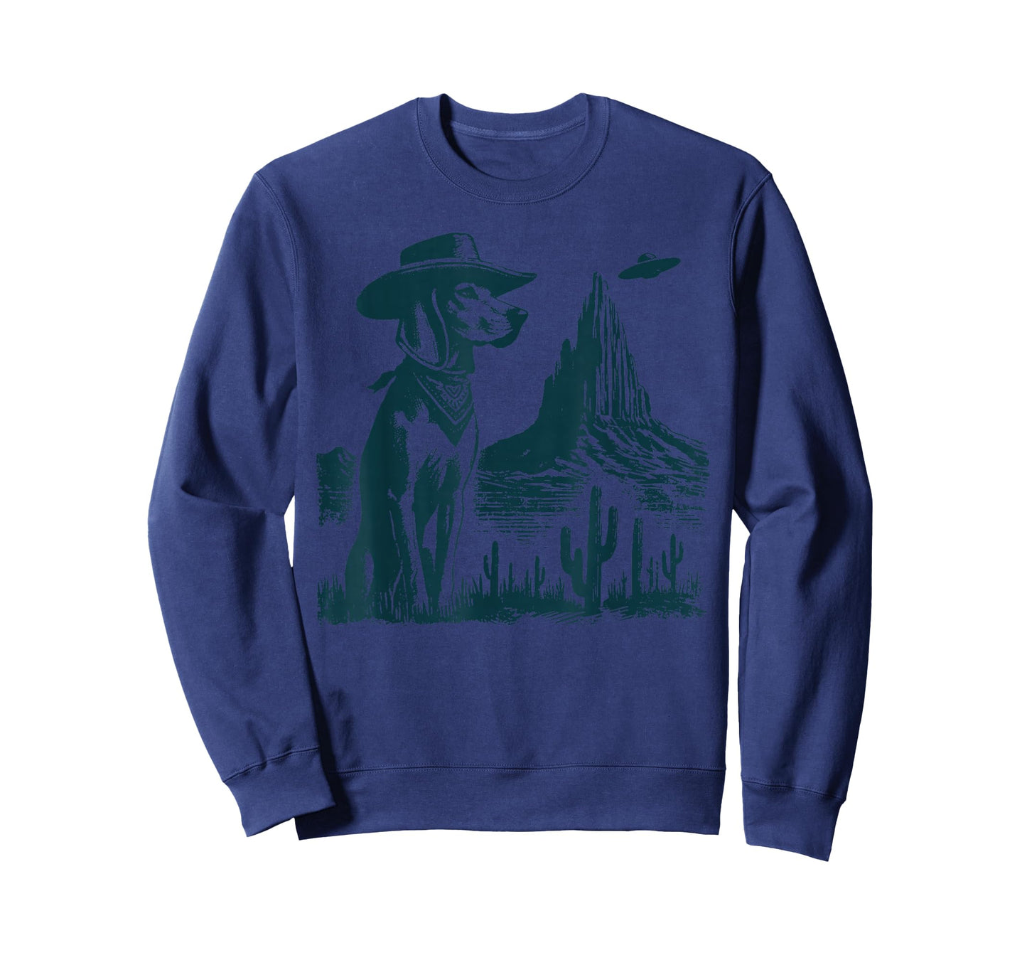 Vintage Coonhound Cowboy UFO Western Country Rodeo Dog Lover T-Shirt