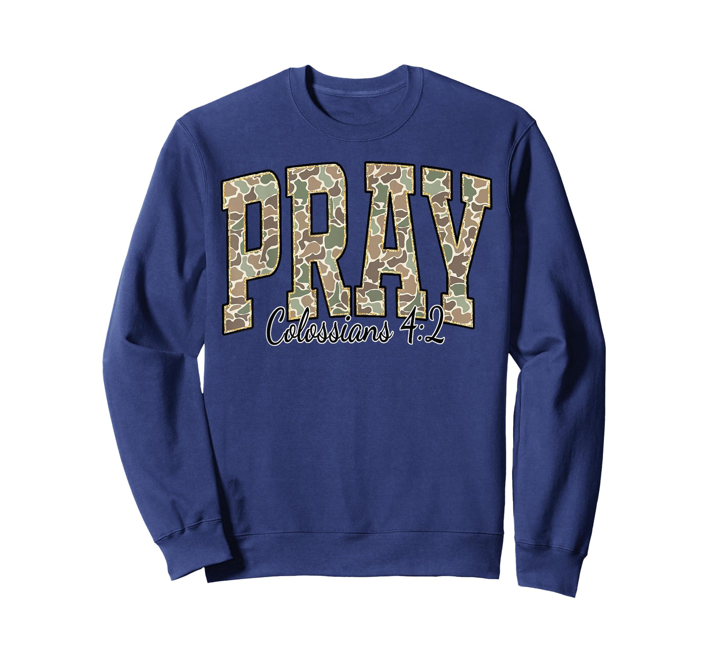 Pray Colossians 4:2 Jesus Bible Verse Faith Christian Camo T-Shirt