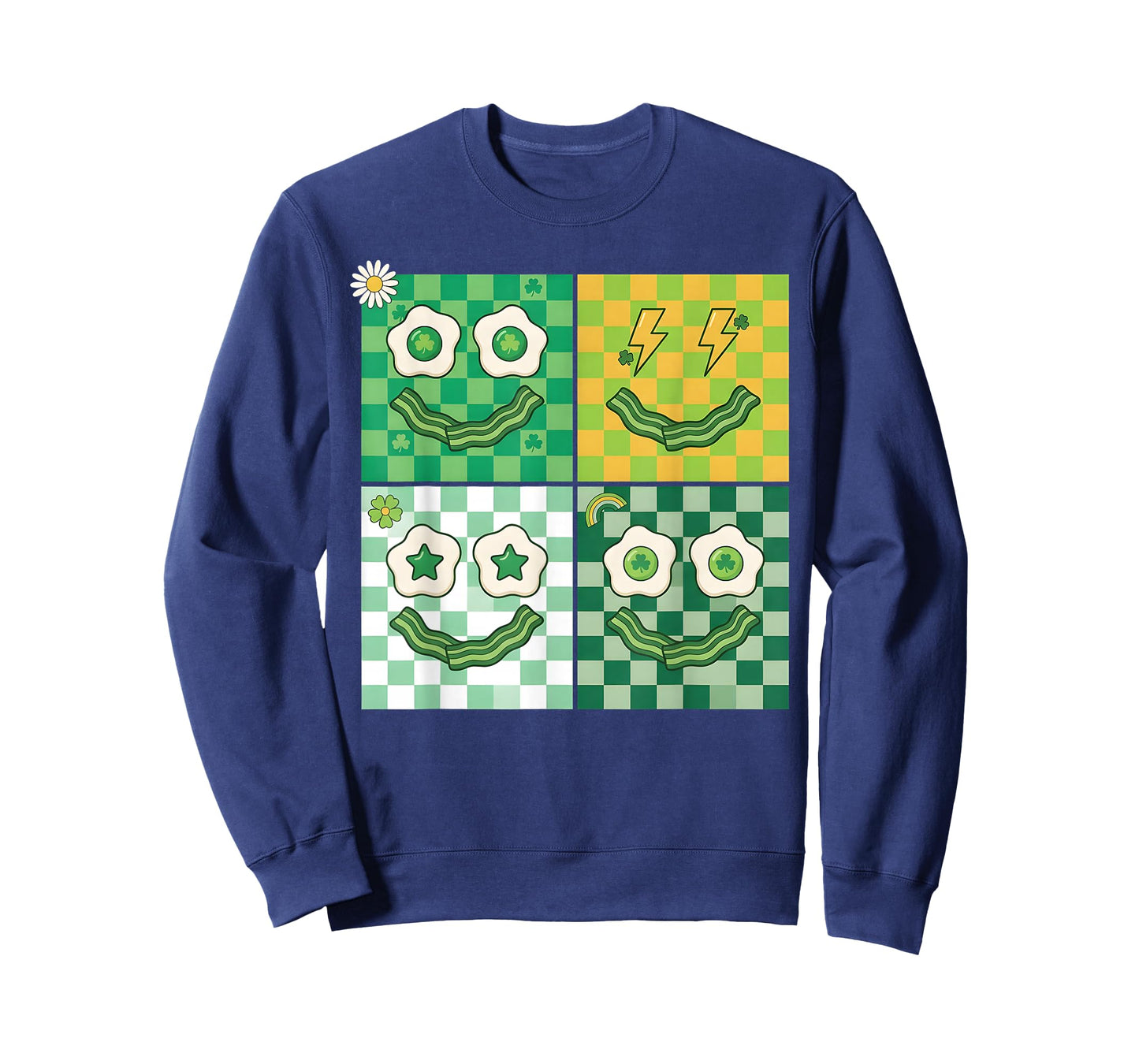 Retro Green Face Eggs and Bacon Ham Breakfast St Patricks T-Shirt