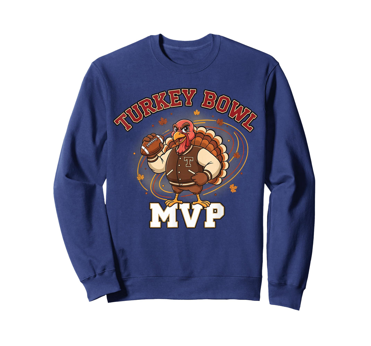 Turkey Bowl MVP Funny Thanksgiving Football Player Tee T-Shirt