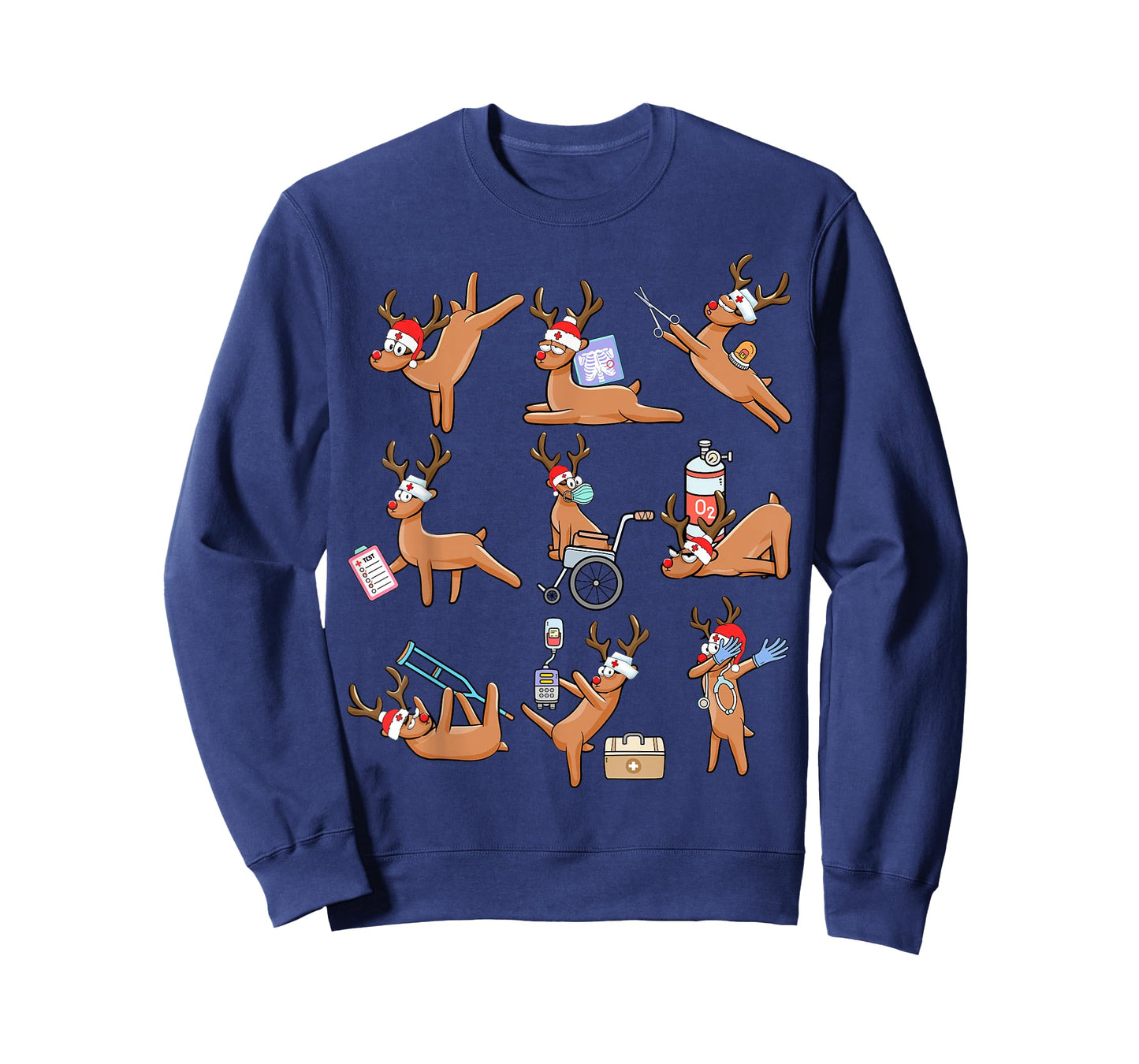 Christmas Reindeer Nurse Xmas Healthcare Workers Nursing T-Shirt
