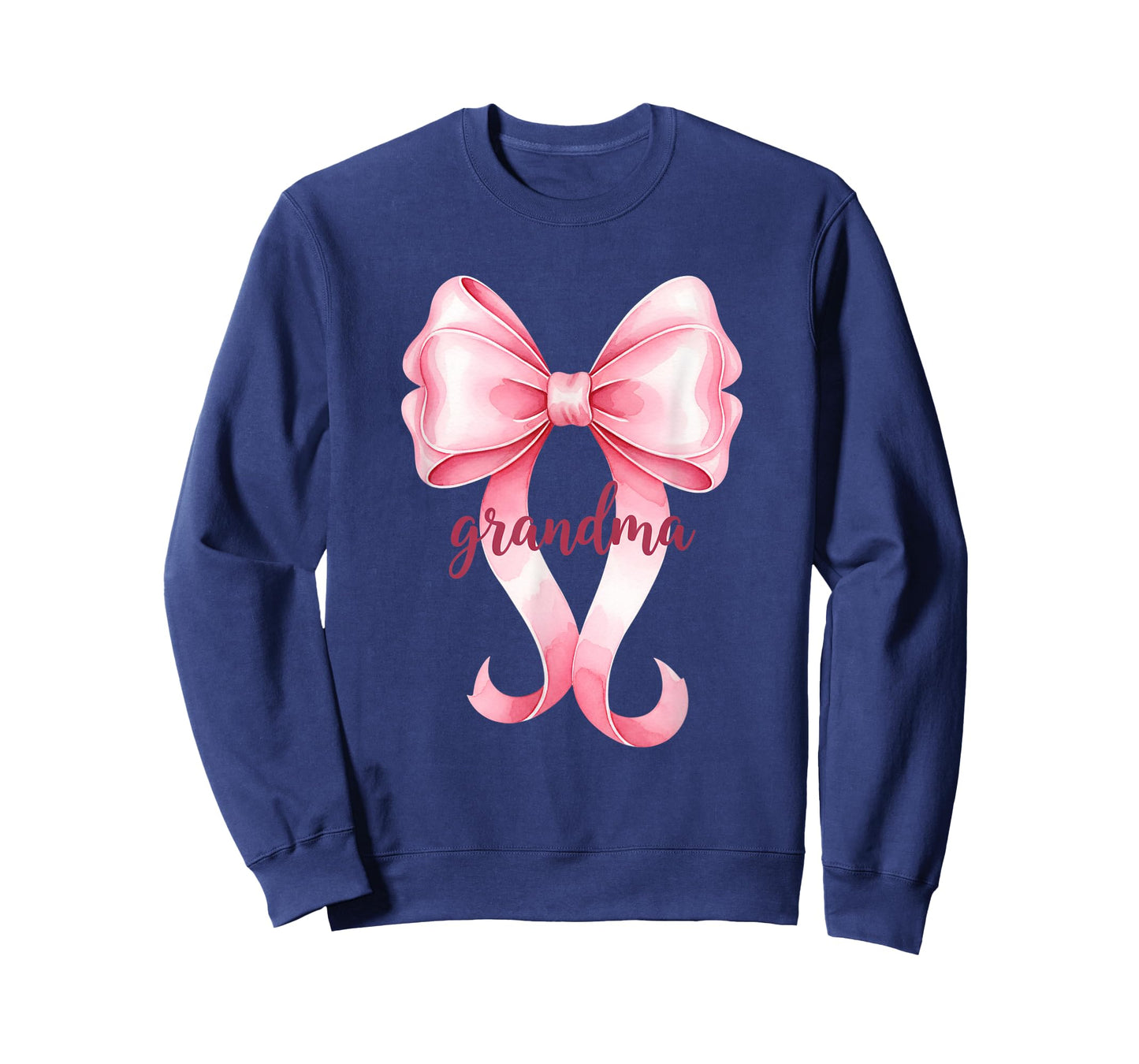 Grandparent Grandma Pink Bow Script Design T-Shirt