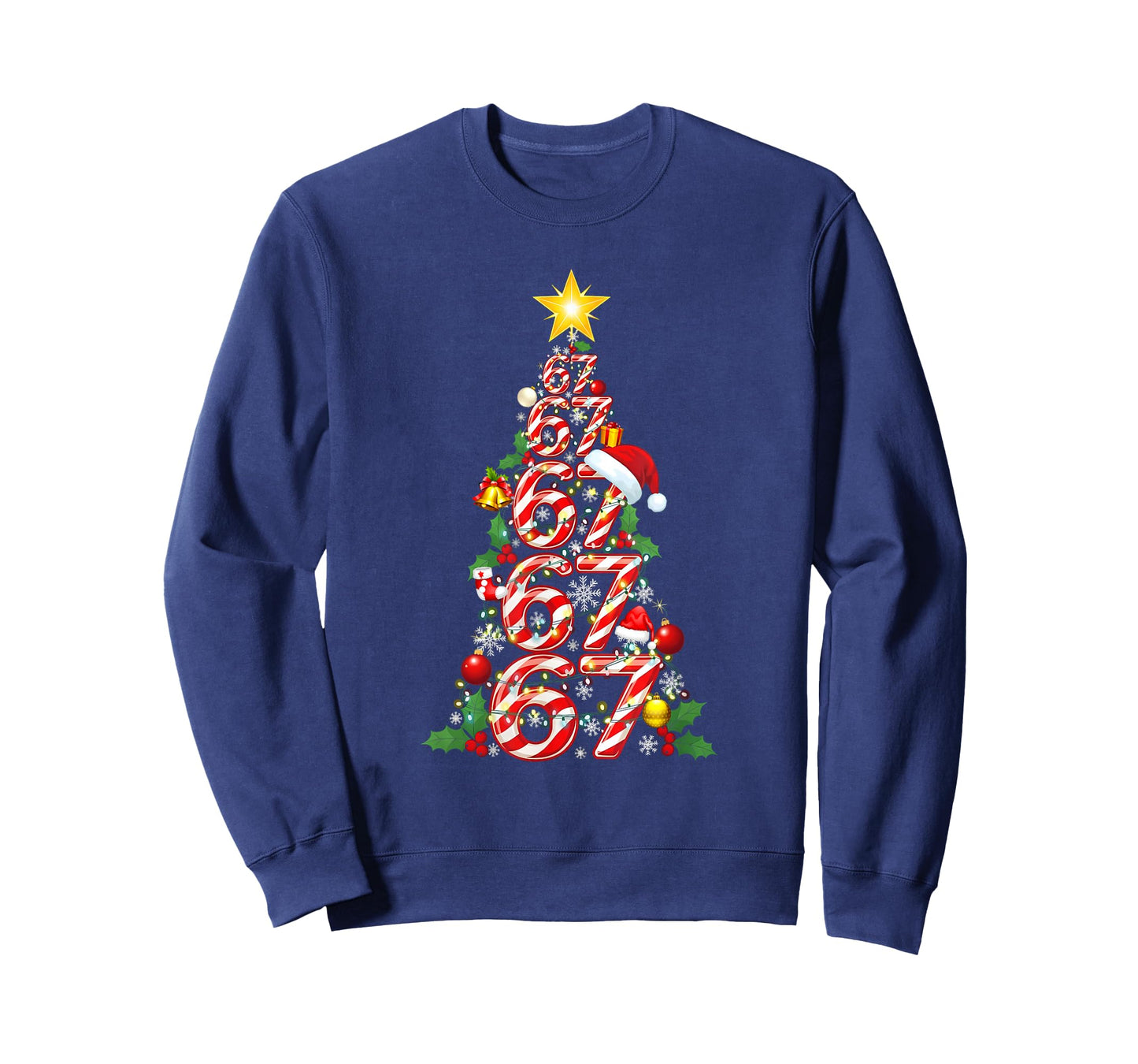 Merry Christmas Candy Cane Tree Number 67 Meme Xmas Pajamas T-Shirt