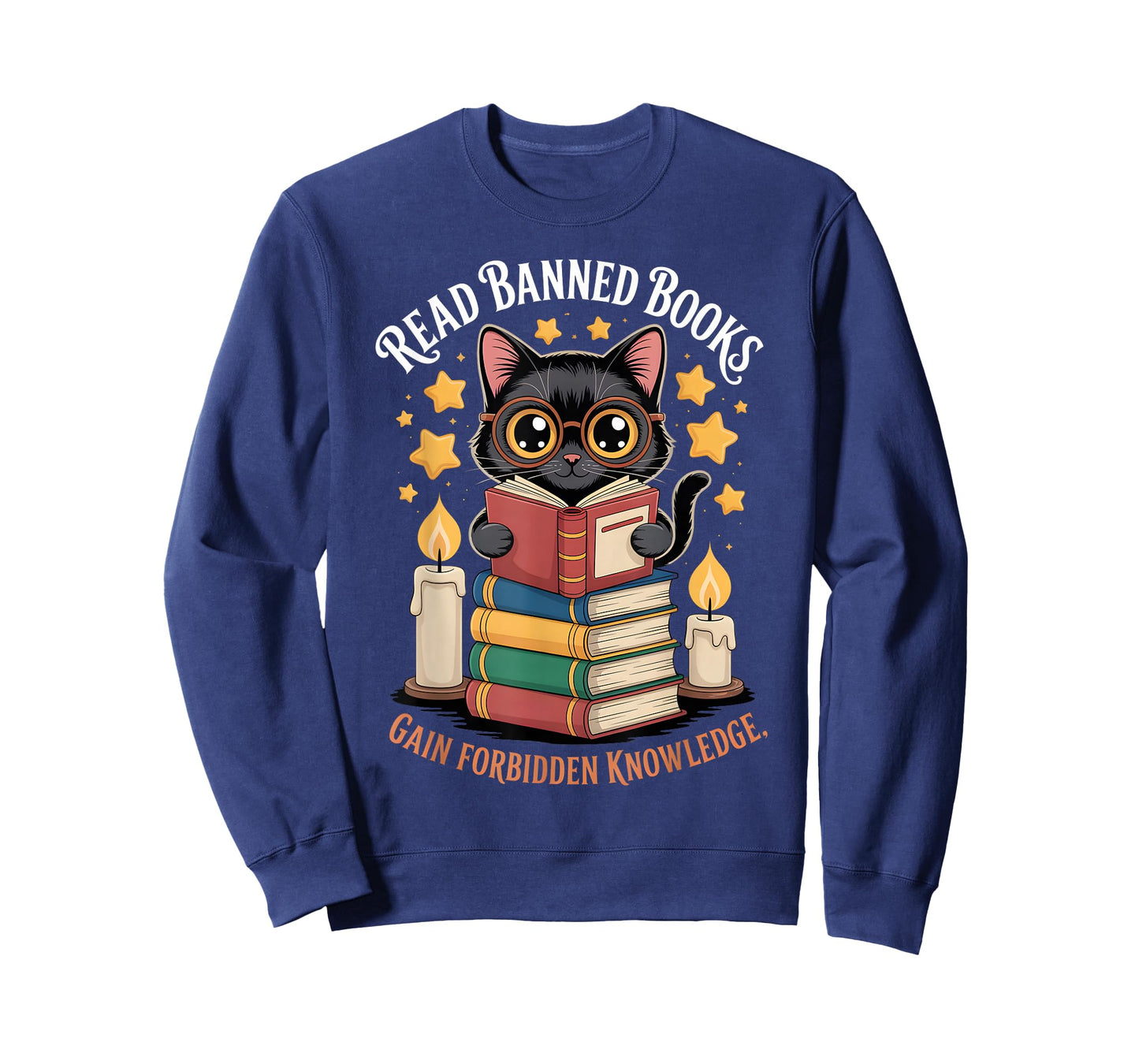 Read Banned Books Gain Forbidden Knowledge Cute Cat Reader T-Shirt