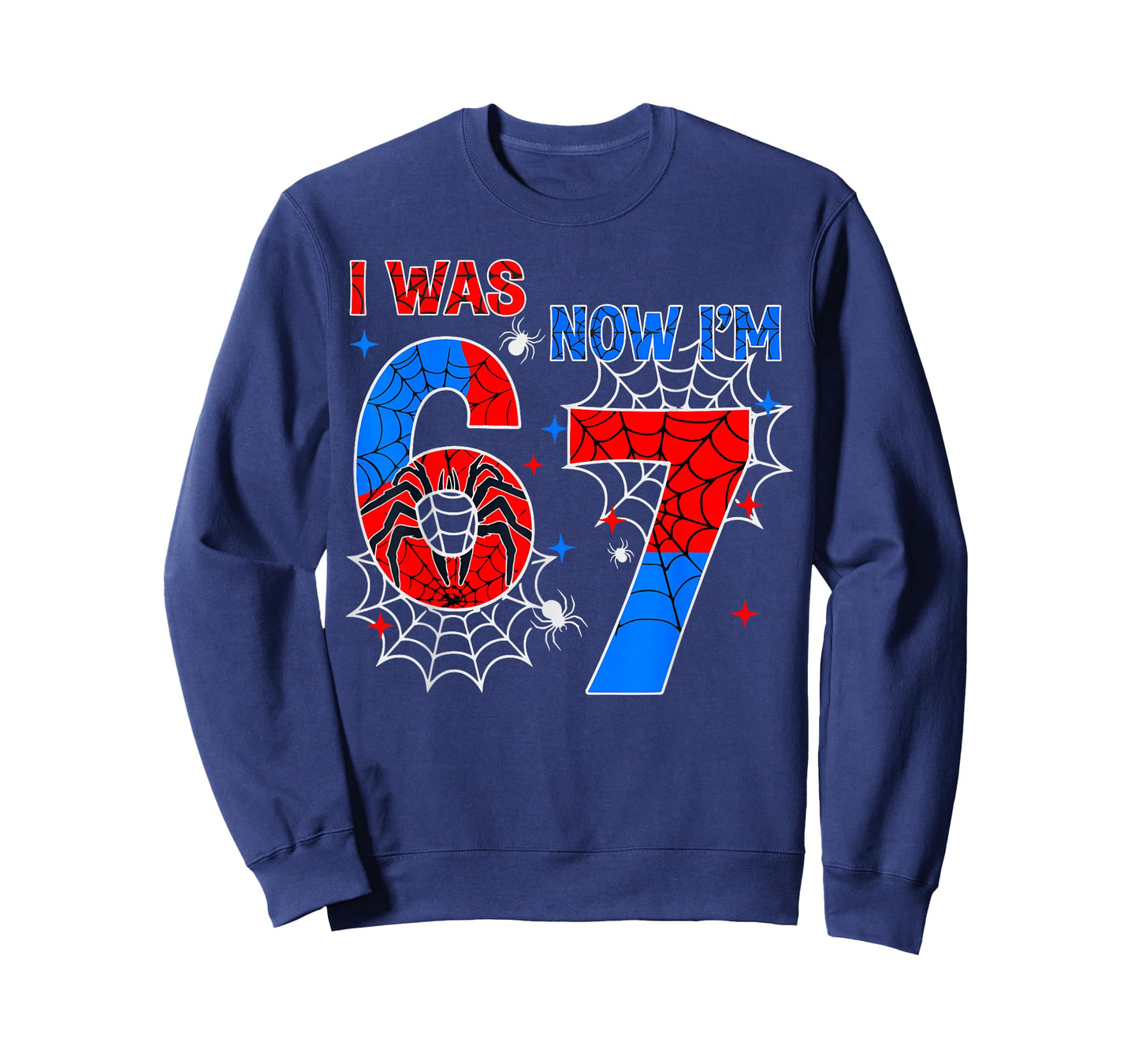 I was 6 Now I'm 7 Year Old Boy Kids 7th Birthday Spider Web T-Shirt