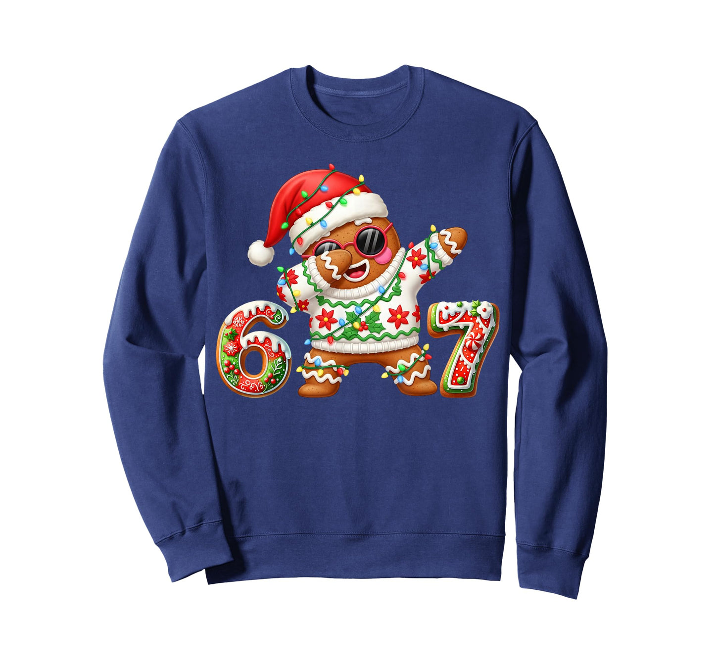 Funny Gingerbread Six Seven 67 Ice Cream Drip Christmas Boys T-Shirt