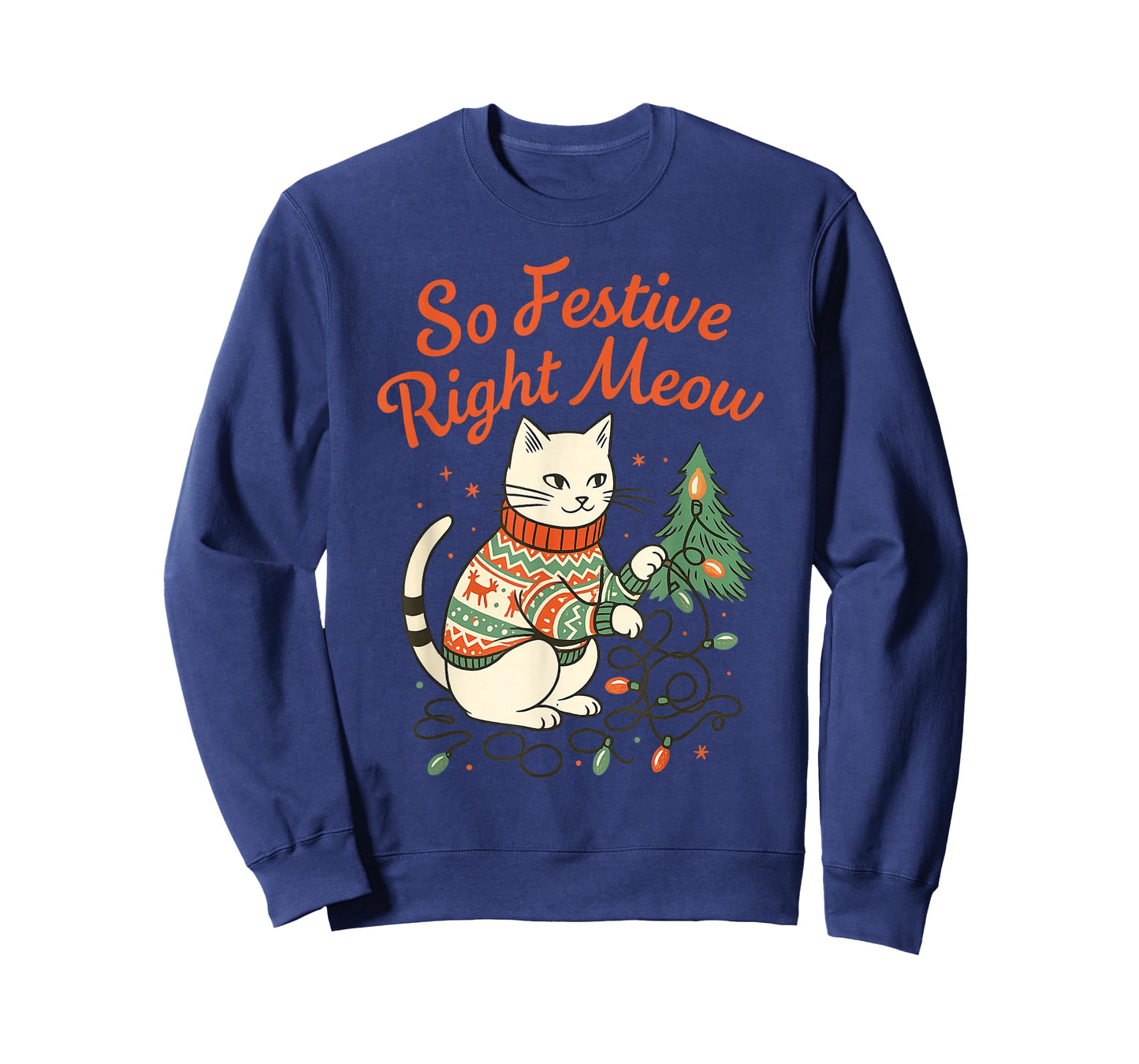So Festive Right Meow Funny Cat Christmas Santa Holiday T-Shirt