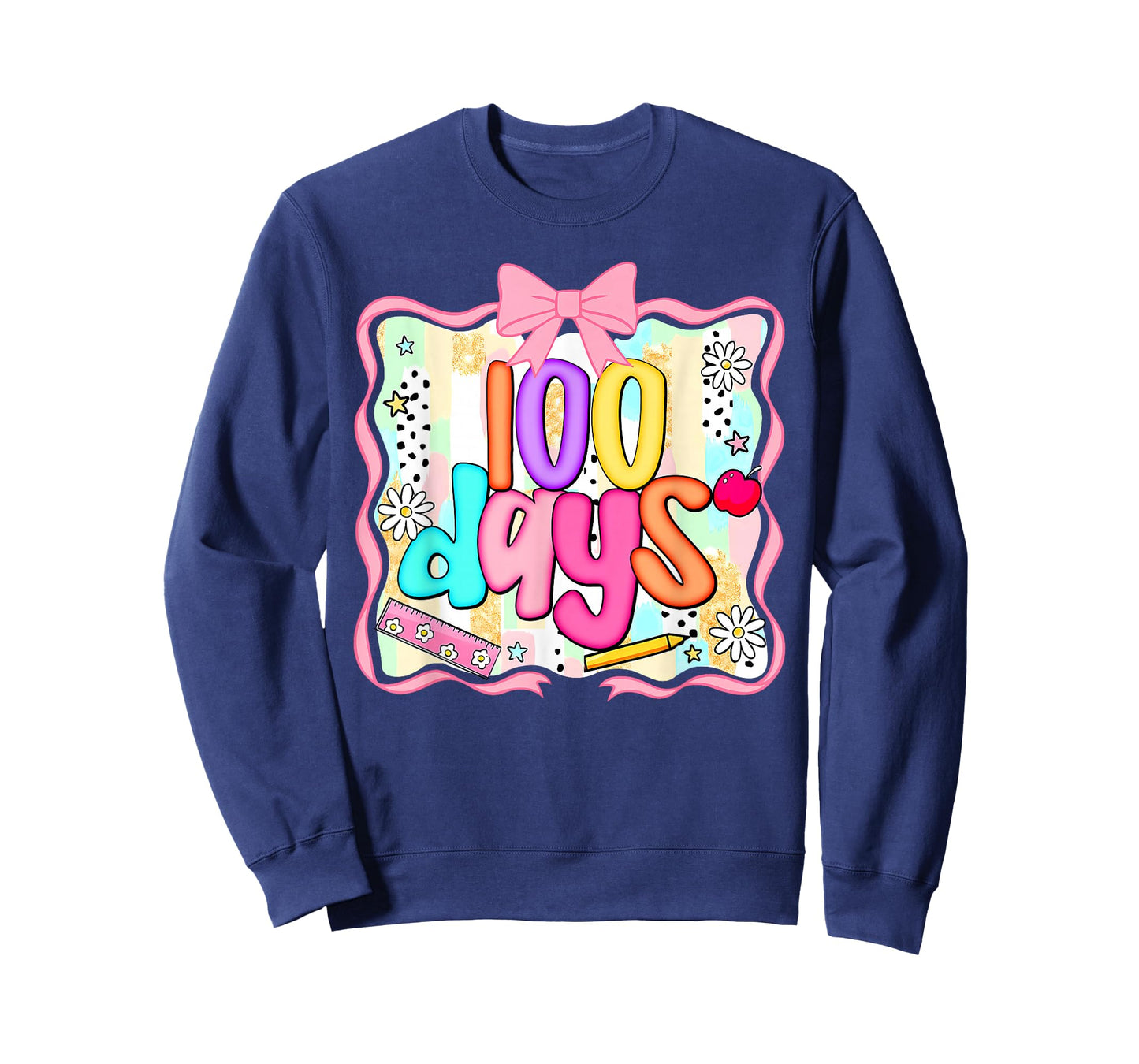 Retro 100 Days of School Happy 100th Day of School Girl Kids T-Shirt