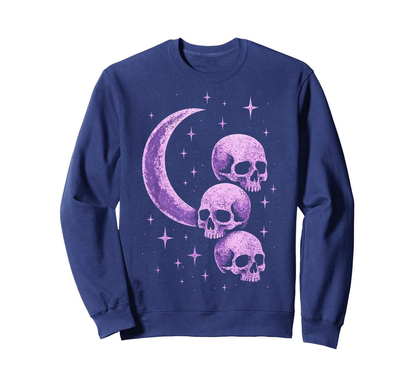 Skulls Moon Pastel Goth Witchy Occult Purple Alt Starry Pink T-Shirt