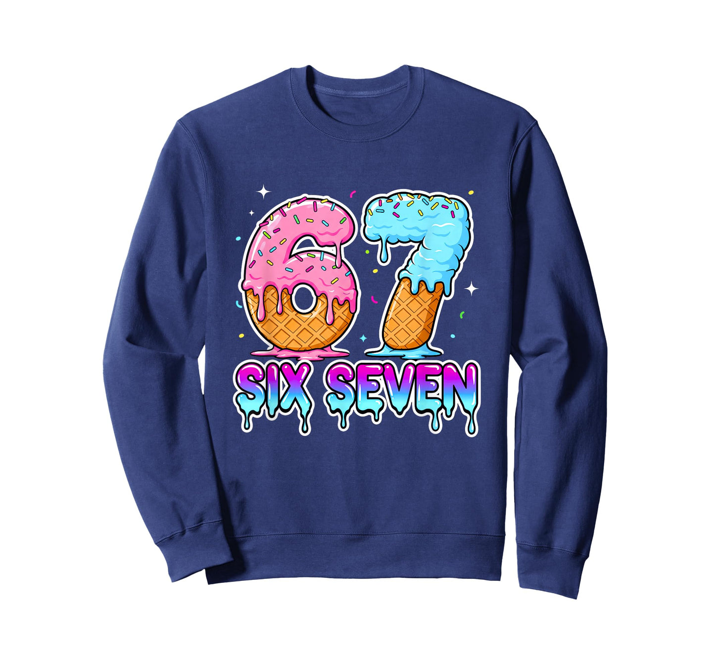 Six Seven Ice Cream Drip Cool Meme 67 Funny Gen Alpha T-Shirt