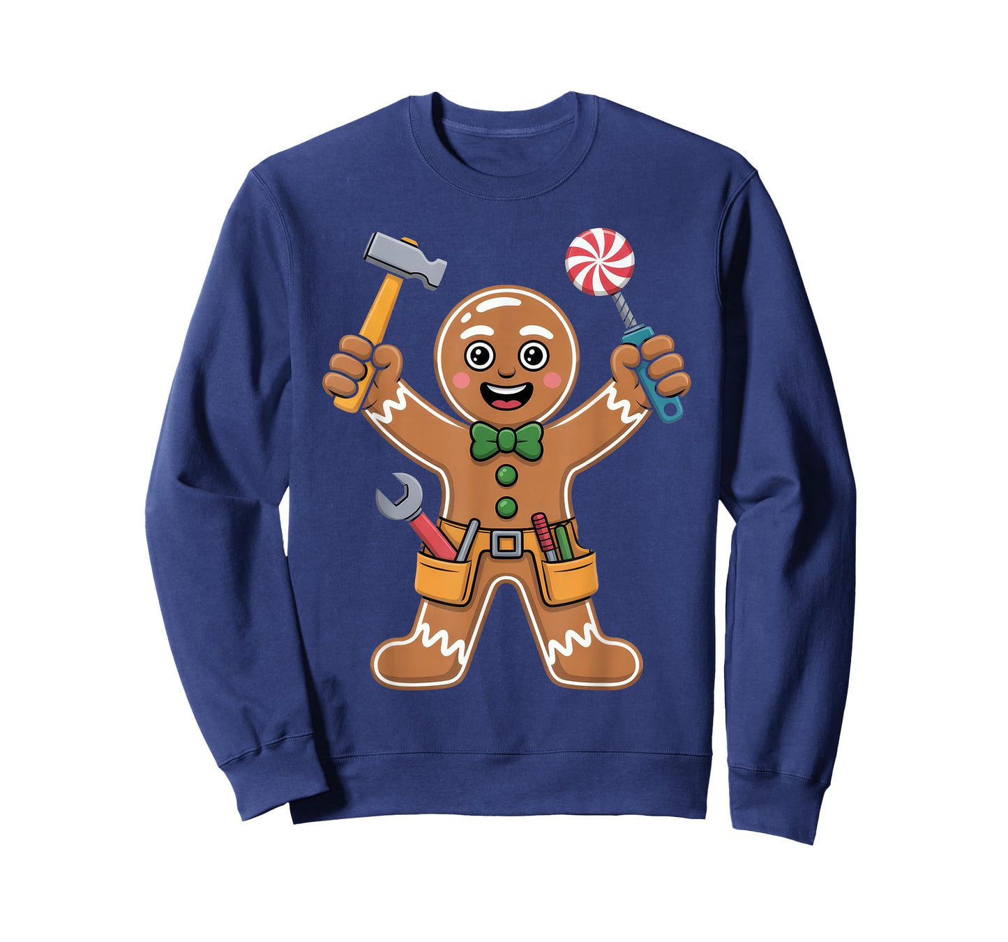 Gingerbread Man Mechanic Handyman Holiday Builder Christmas T-Shirt