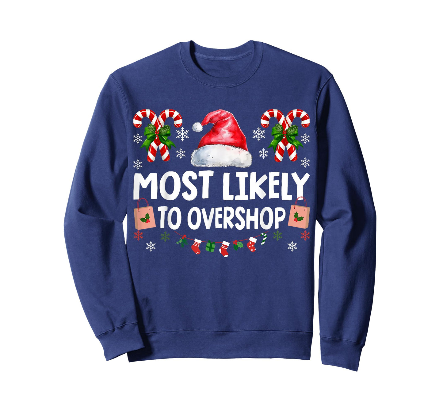 Most Likely to Overshop Shopping Squad Family Christmas T-Shirt