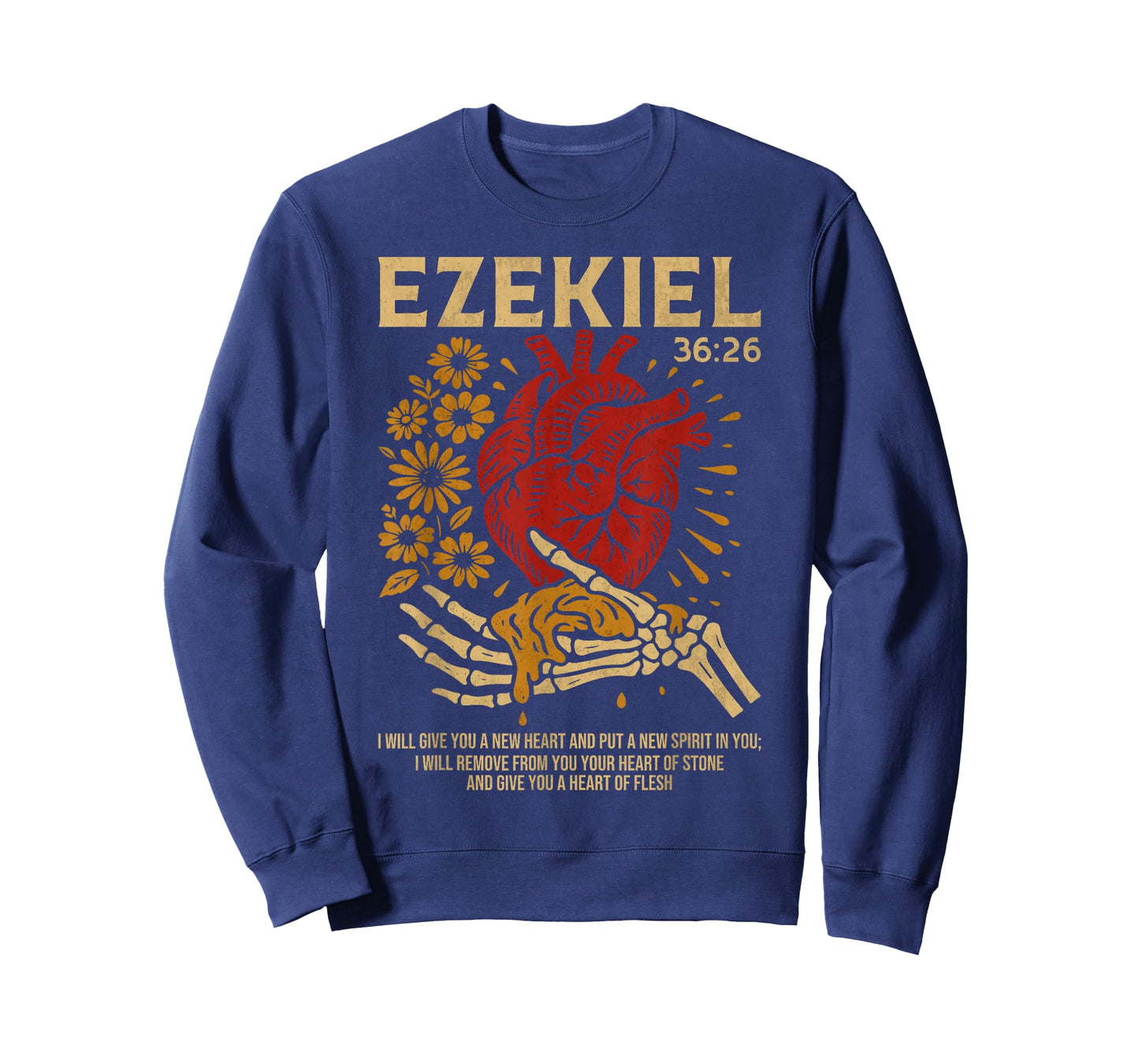 Vintage Ezekiel 36-26 Heart of Flesh Bible Verse Christian T-Shirt