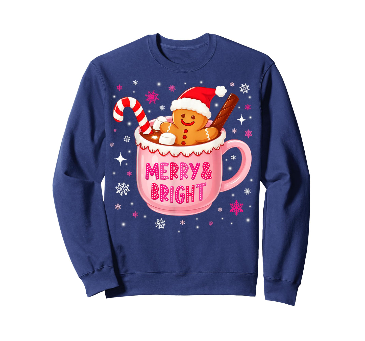 Merry and Bright Hot Cacao Gingerbread Christmas Xmas Women T-Shirt