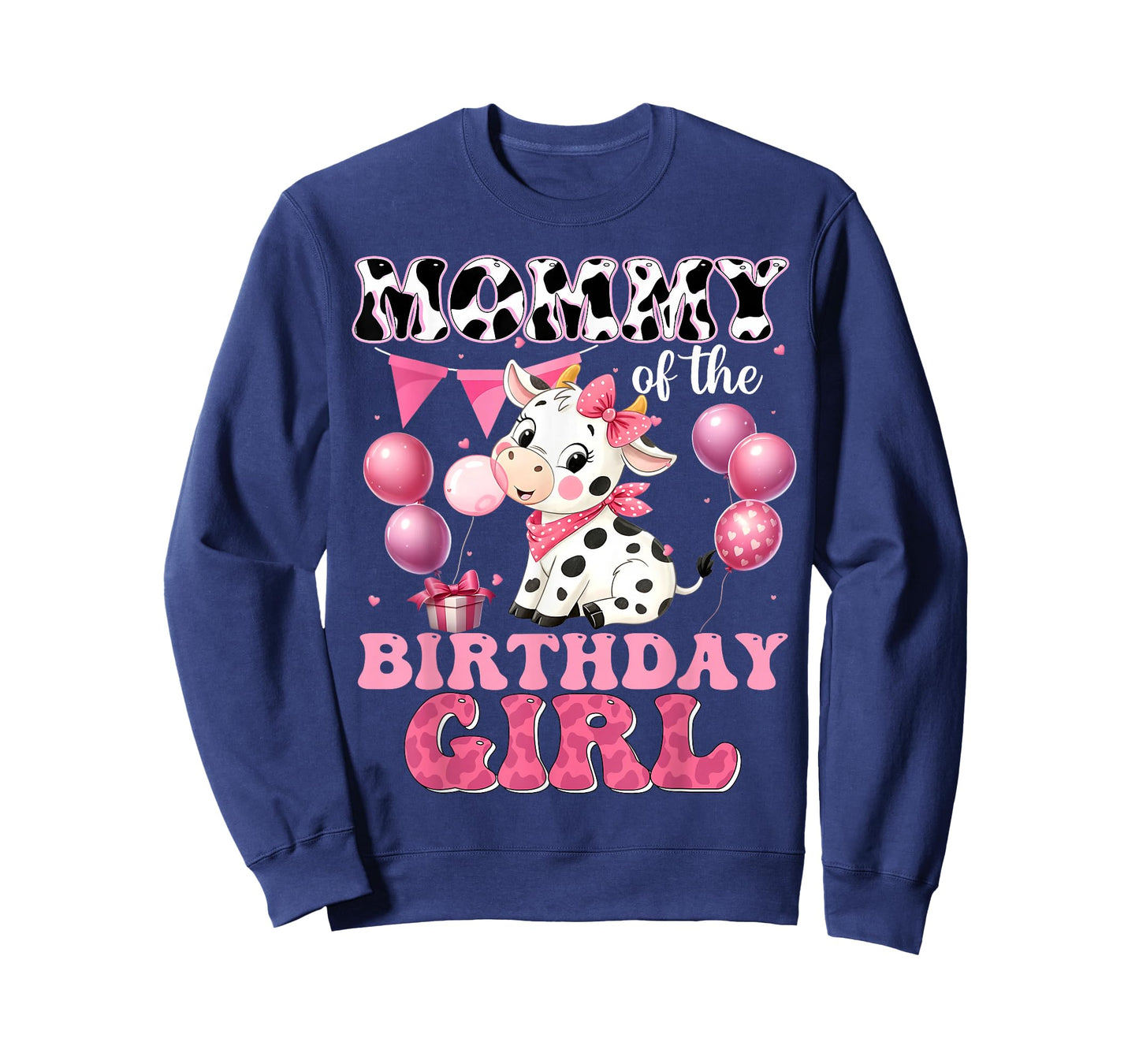 Mommy of The Birthday Girl Cute Farm Cow Family Matching T-Shirt