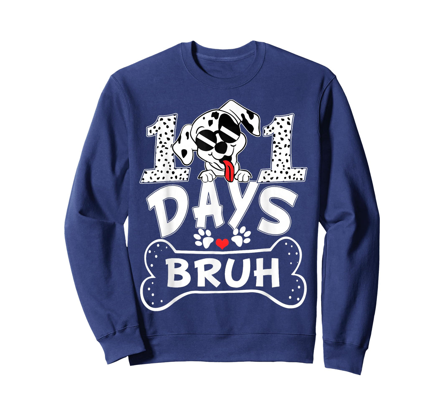 Bruh 100 Days of School Dalmatian Dog Boys Kids 100th Days T-Shirt