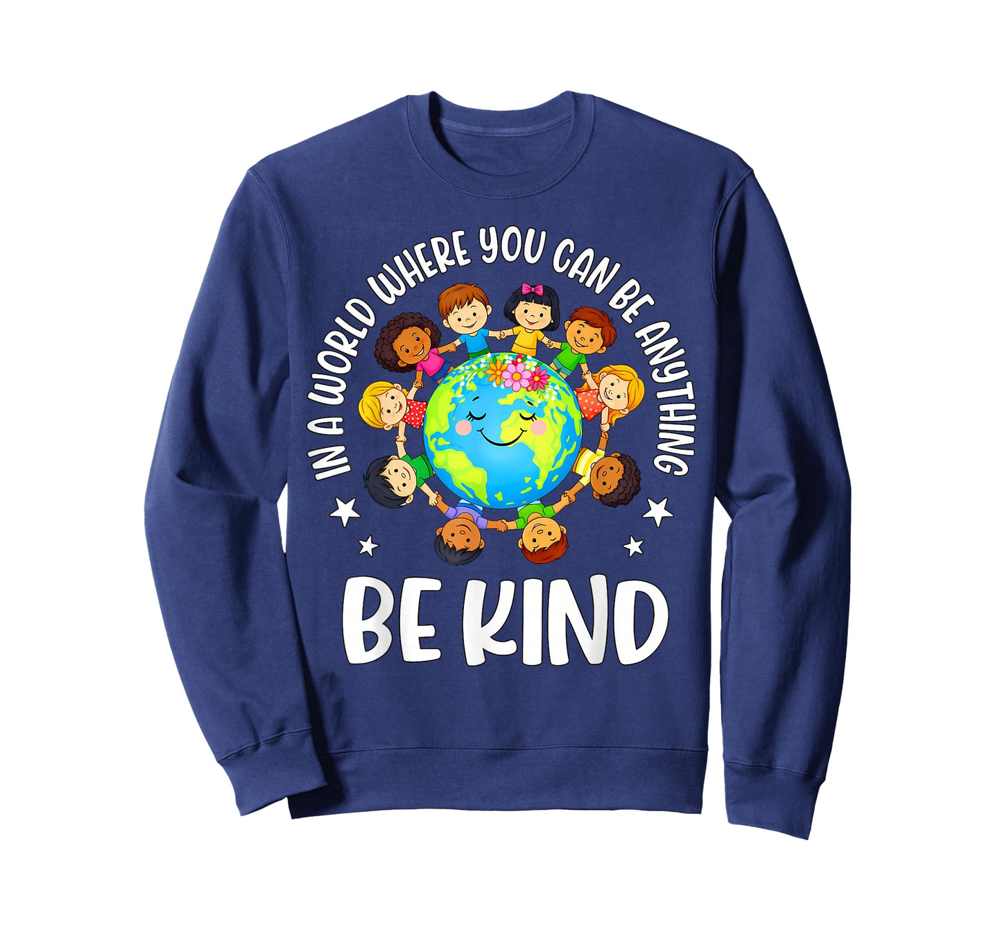 in A World Be Kind Kids Earth World Kindness Day Teachers T-Shirt