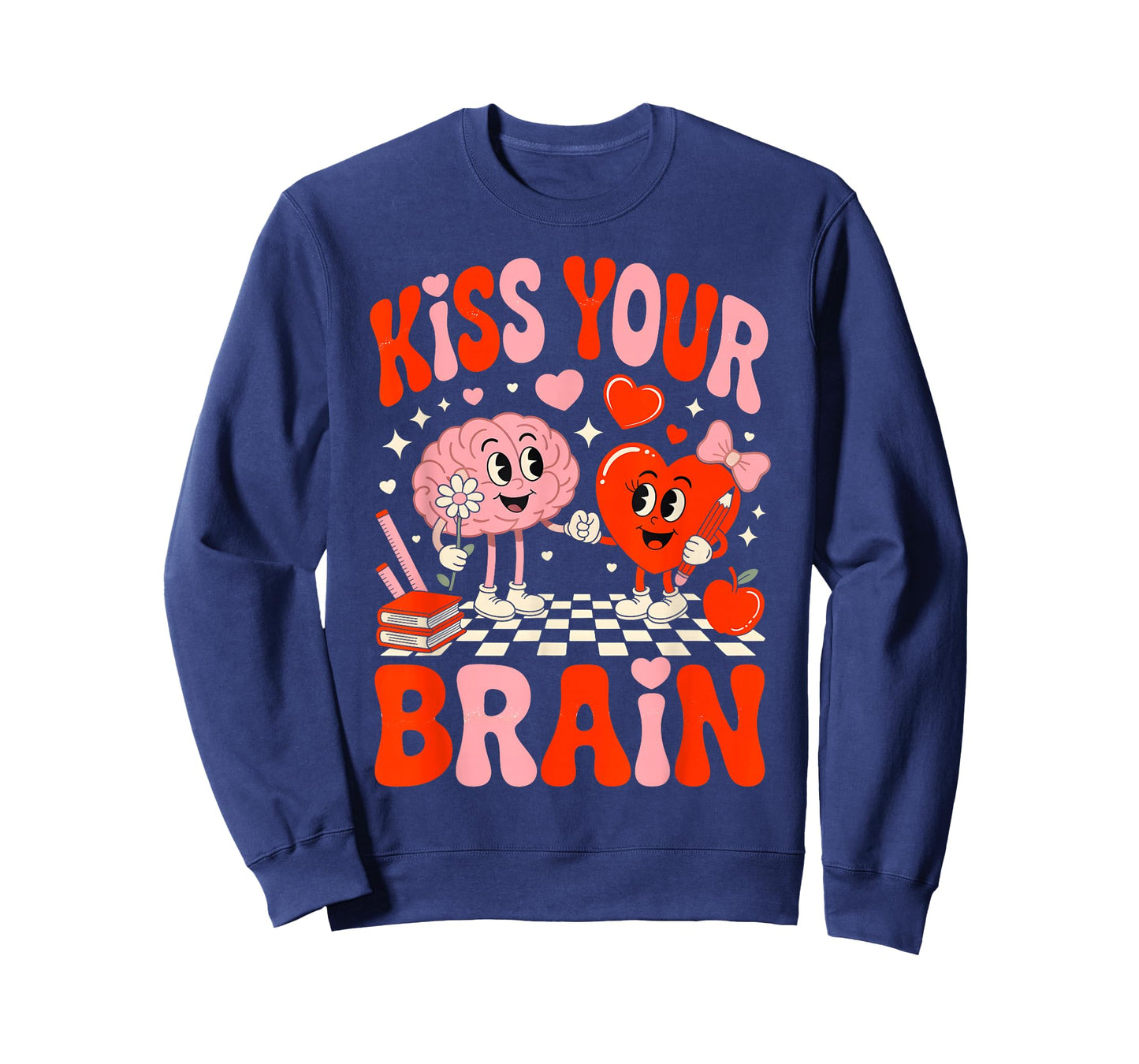Kiss Your Brain Women Valentine's Day Retro School Counselor T-Shirt