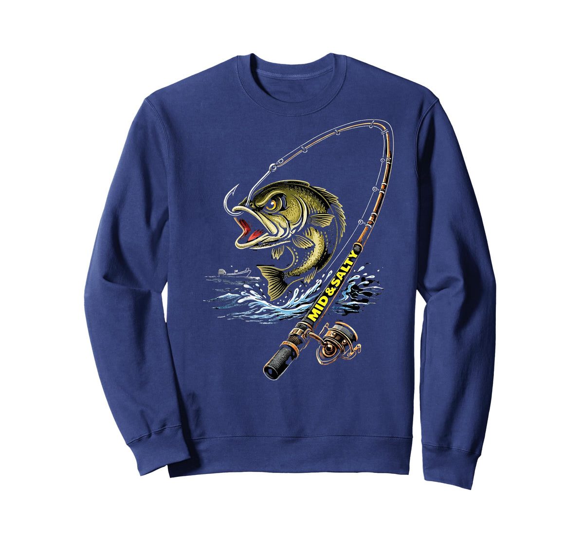 Mid & Salty Angry Bass Fishing Color T-Shirt