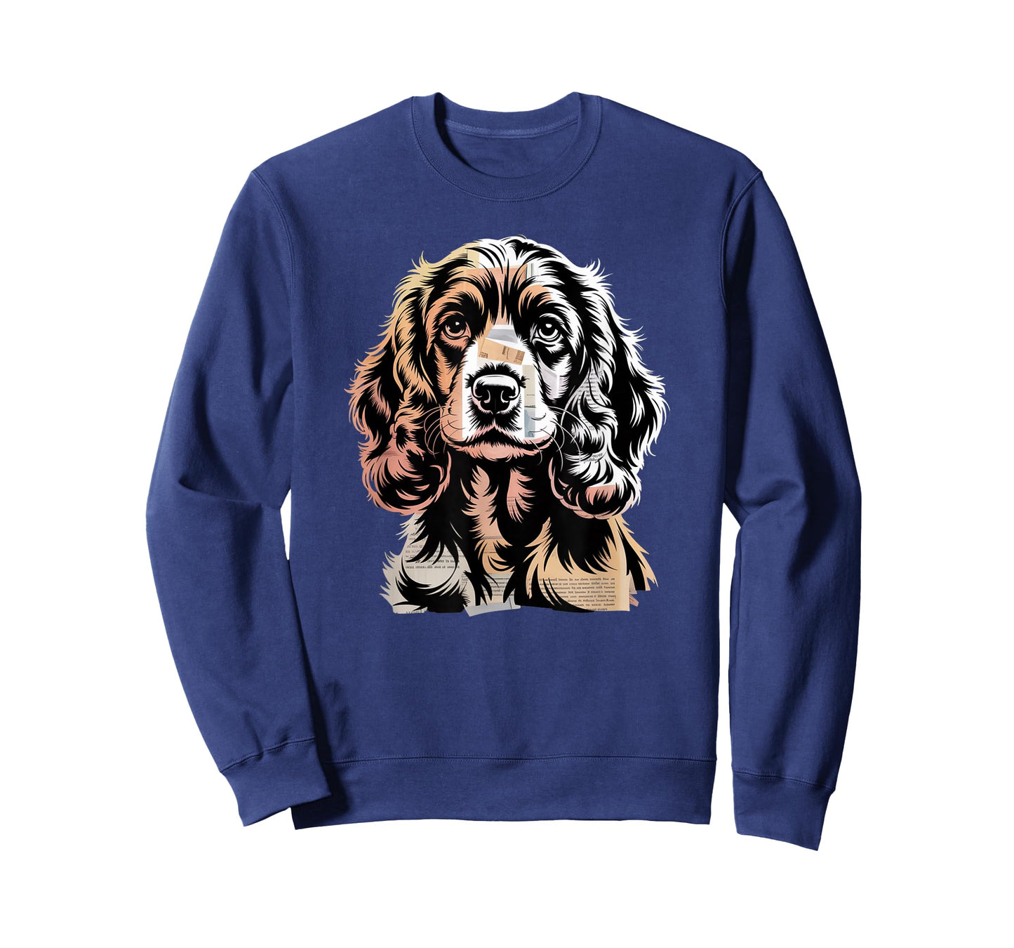 Newspaper Art English Cocker Spaniel T-Shirt
