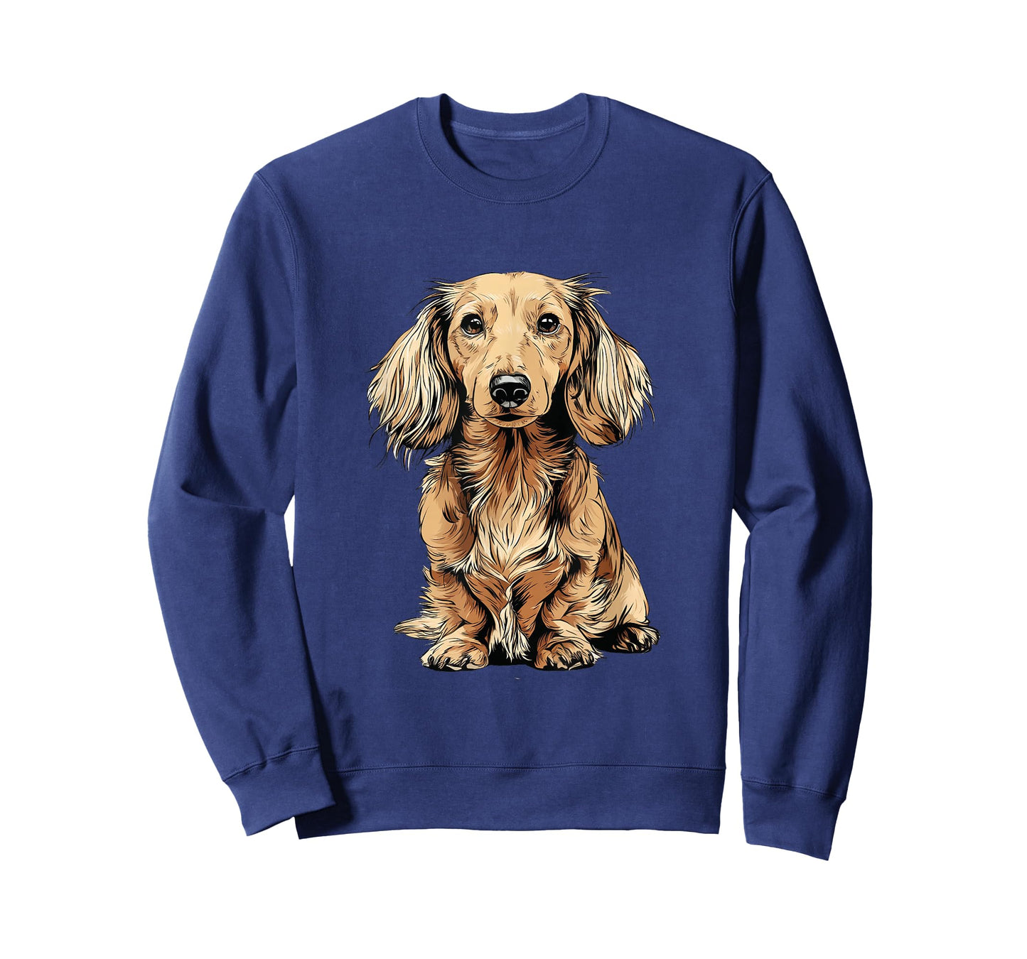 Blonde Long Hair Dachshund Dog Illustration T-Shirt