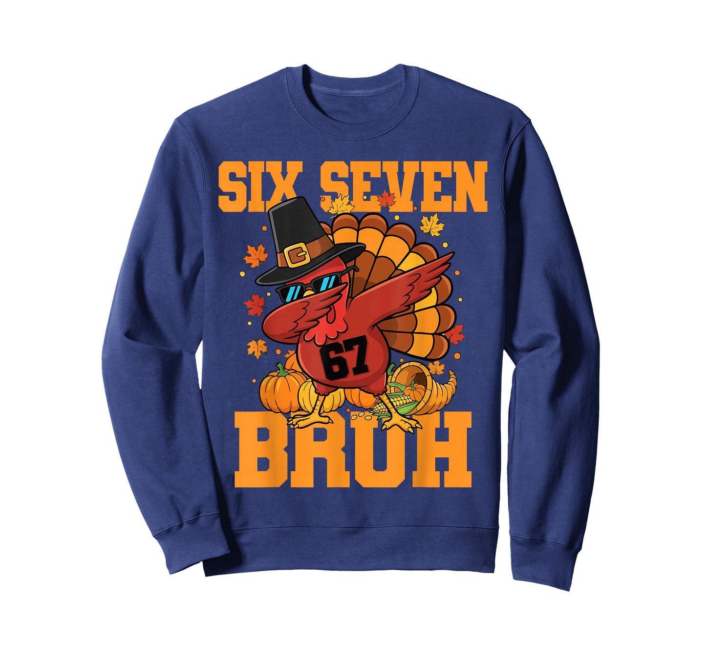 Funny Bruh Turkey Dabbing 67 Meme Six Seven Thanksgiving Boy T-Shirt