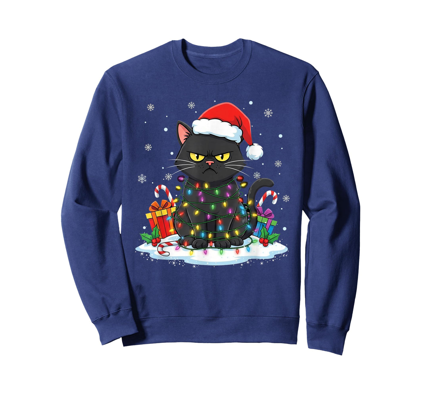 Funny Black Cat Christmas for Men Women Youth Girls T-Shirt