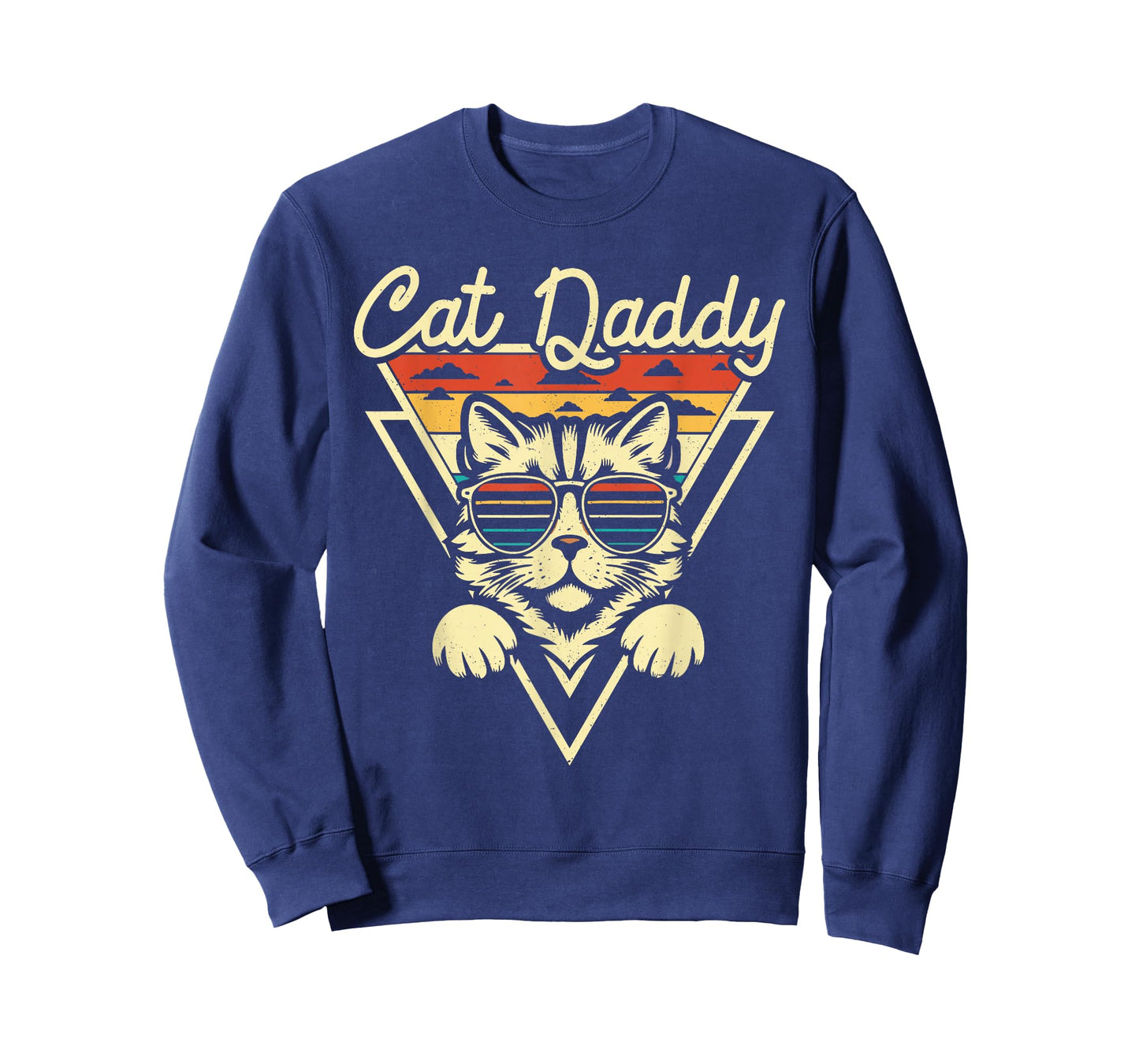 Cat Daddy Retro Sunglasses Cat Fur Dad Papa Vintage Cat Dad T-Shirt