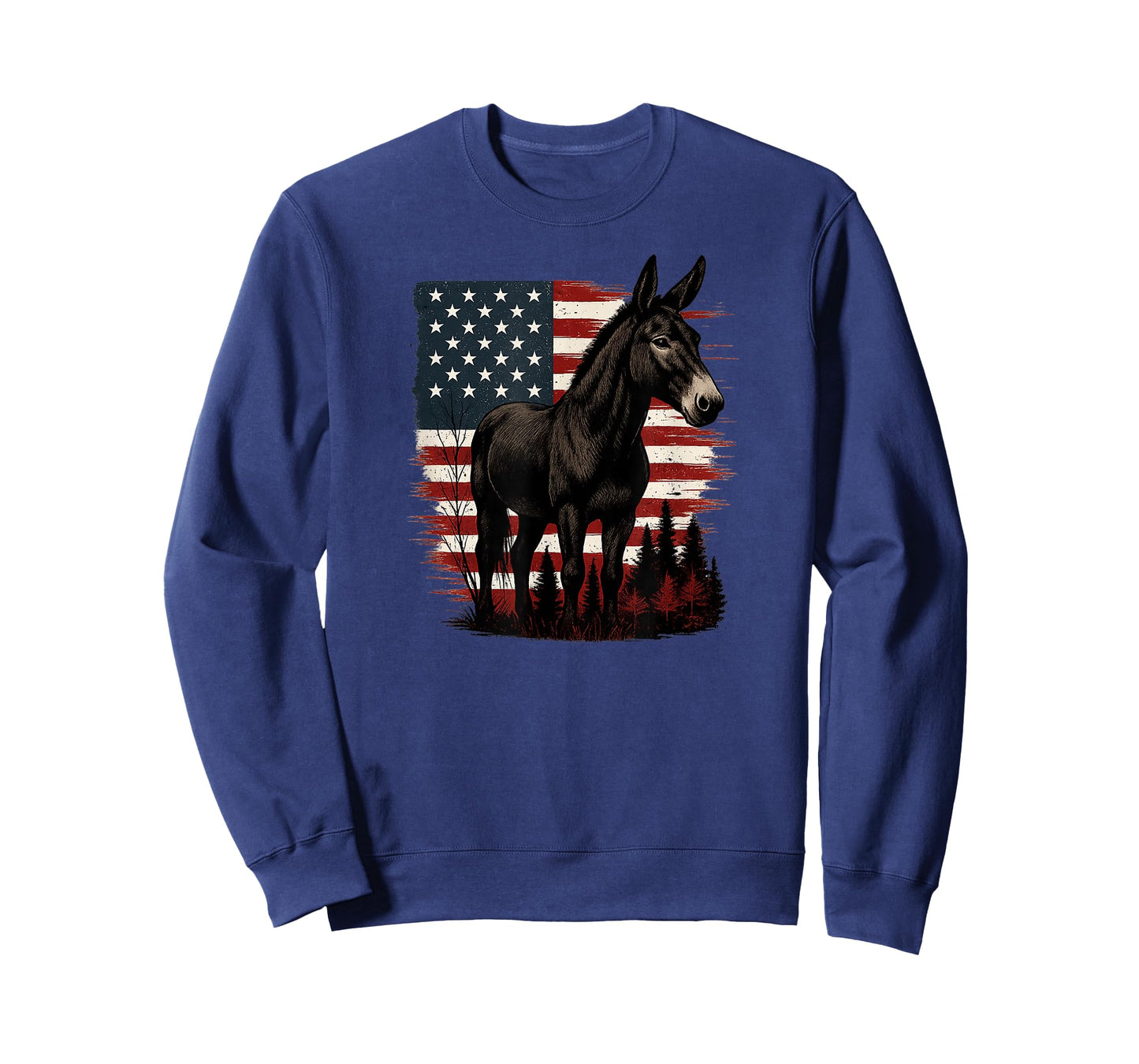 Patriotic Mule with American Flag T-Shirt