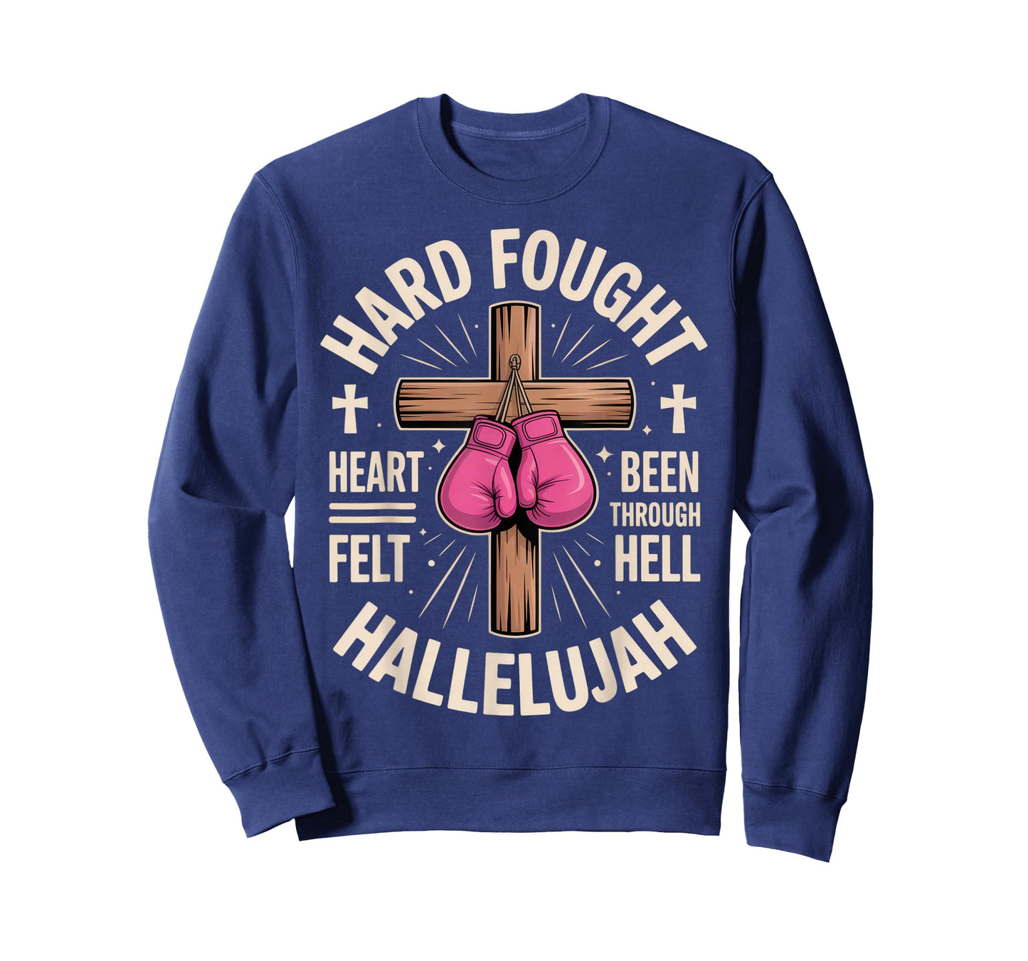Hard Fought Hallelujah Christian Boxing Faith Outfit T-Shirt