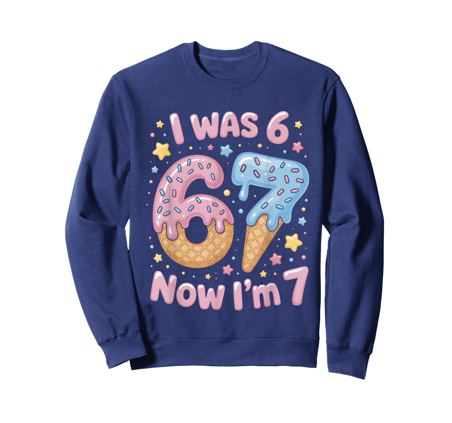 I was 6 Now I'm 7 Ice Cream 7th Birthday Celebration T-Shirt